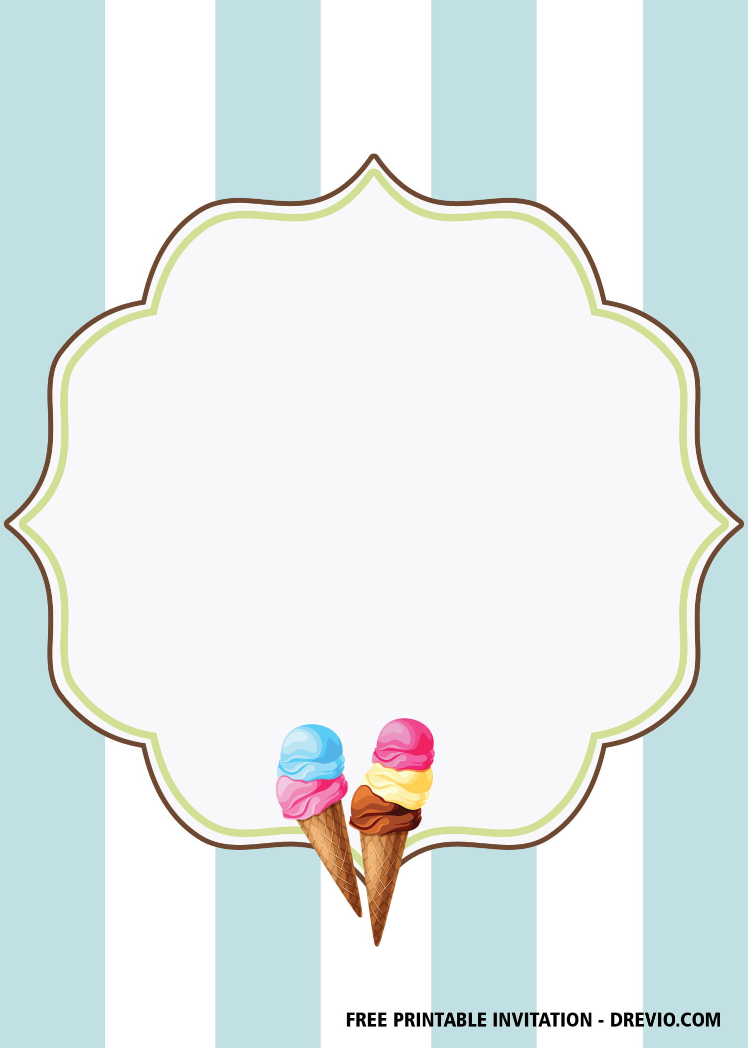 FREE Ice Cream Parlor Invitation Templates DREVIO