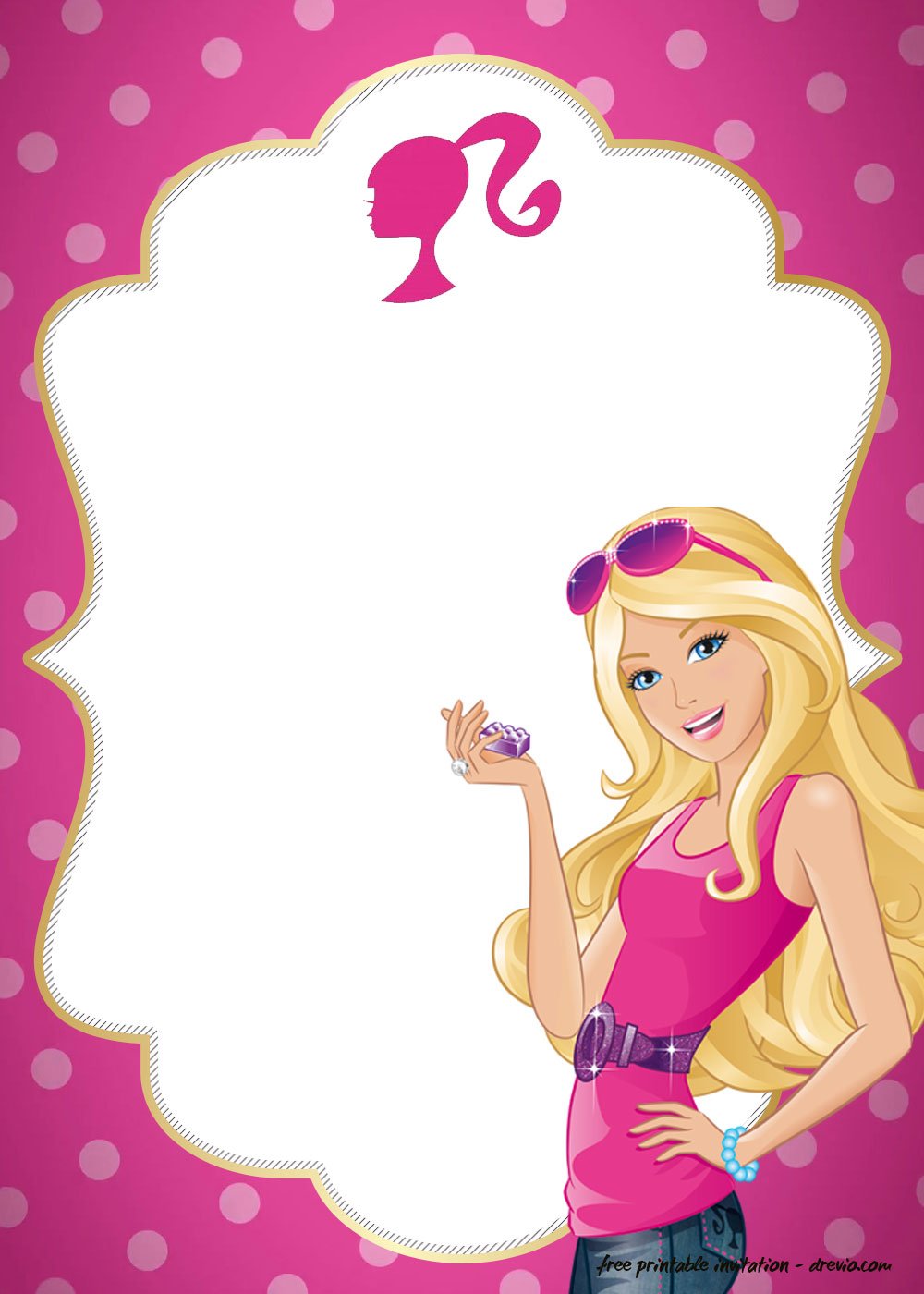 Free Printable Barbie Birthday Invitation Cards