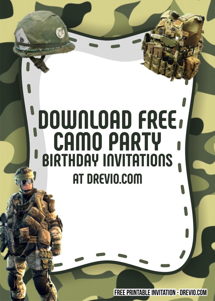 Free Printable Camo Party Invitation Templates Download Hundreds Free Printable Birthday Invitation Templates