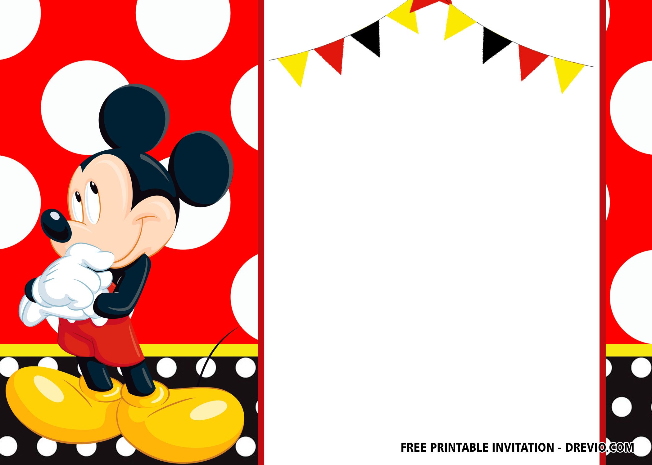 FREE Mickey Mouse Birthday Invitation Templates Latest Download