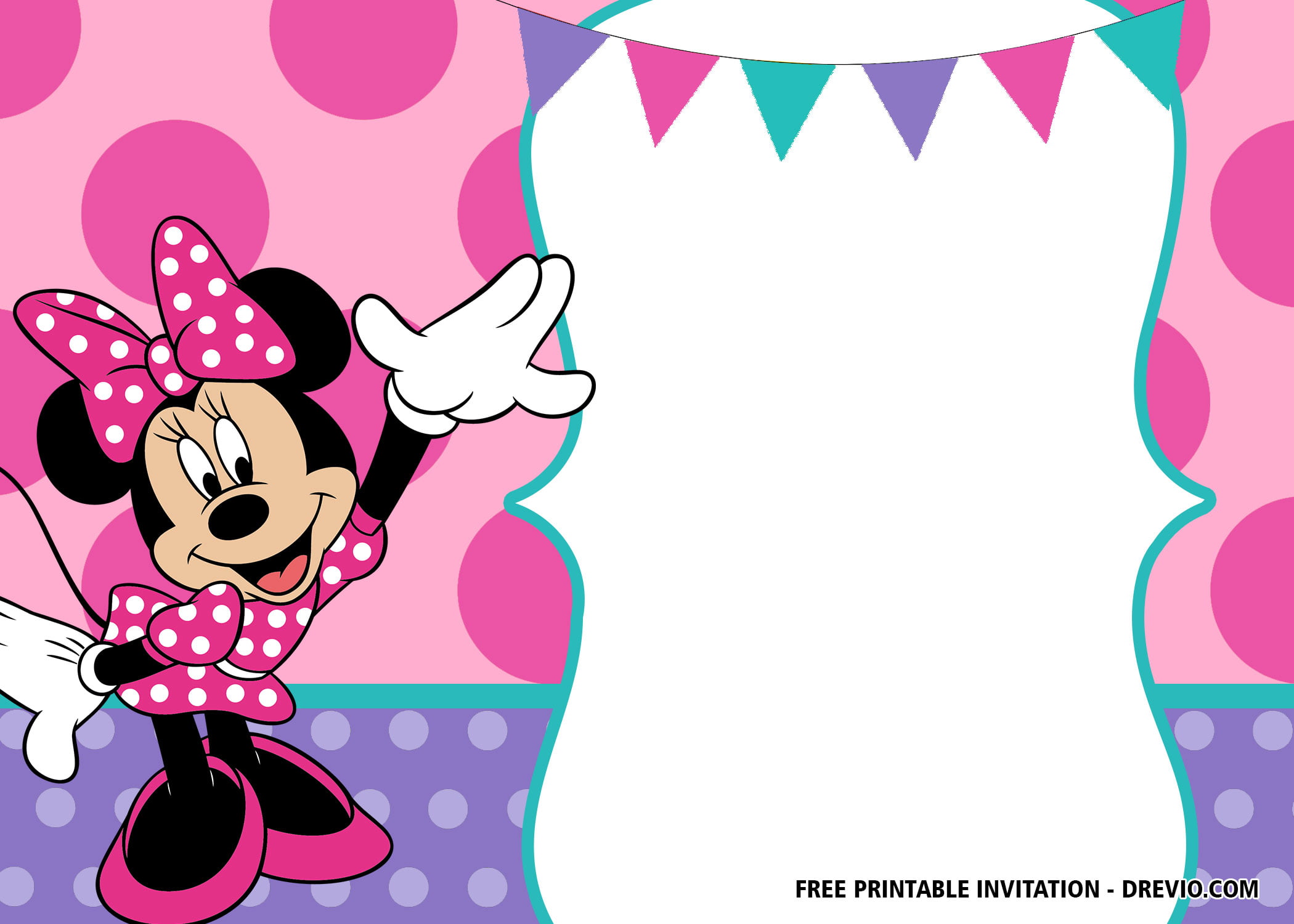 30 FREE Printable Minnie Mouse Birthday Invitation Templates 