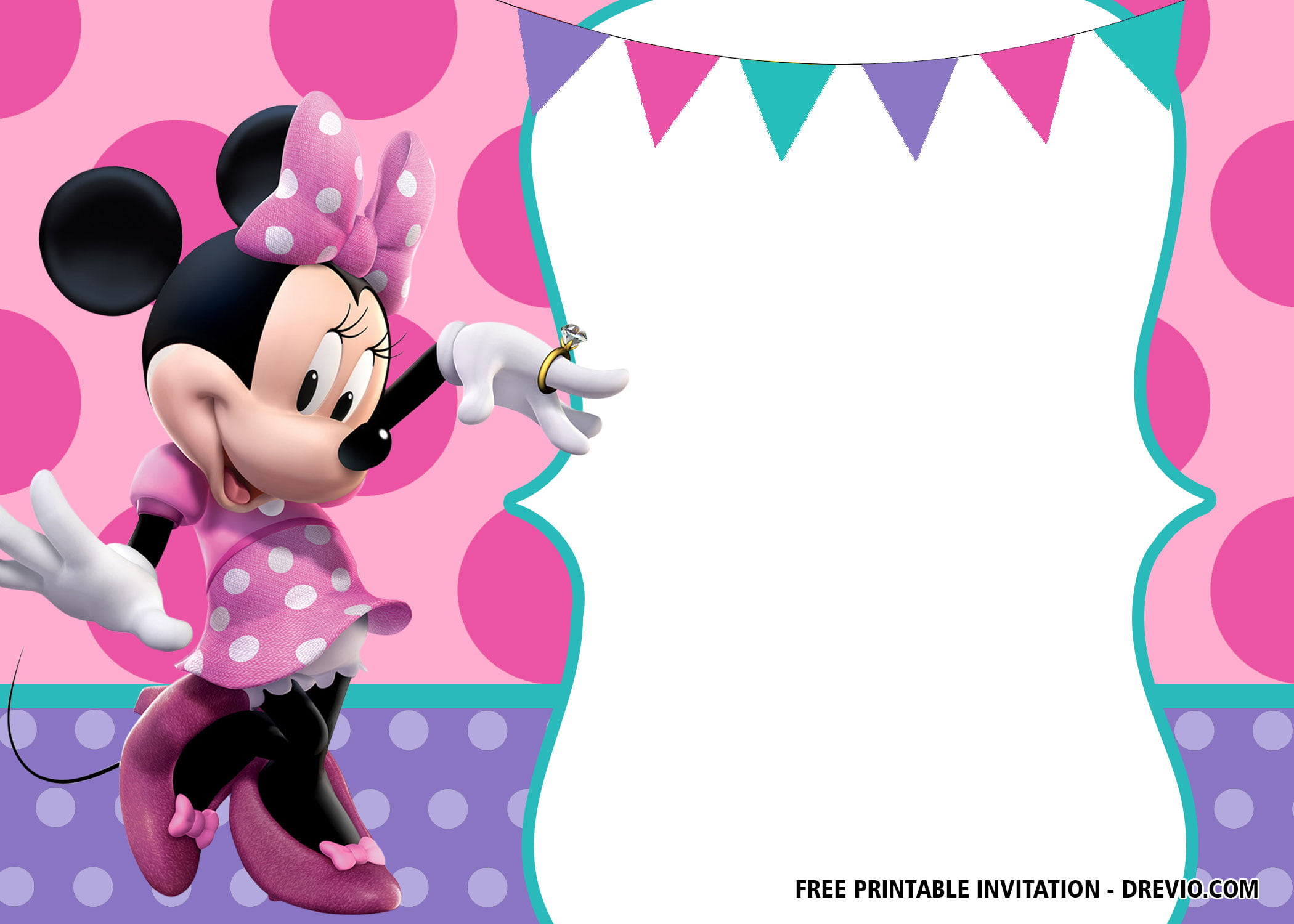 30+ FREE Printable Minnie Mouse Birthday Invitation Templates