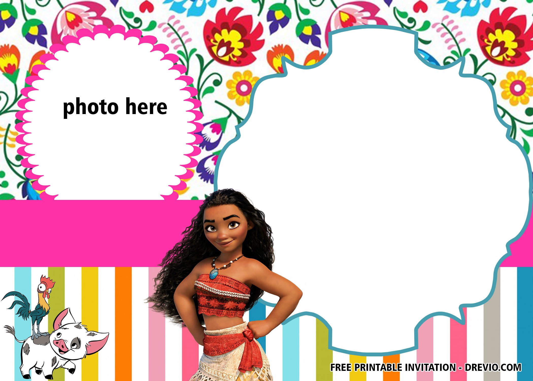 Free Printable Princess Moana Pool Party Invitation Templates Download Hundreds Free Printable Birthday Invitation Templates