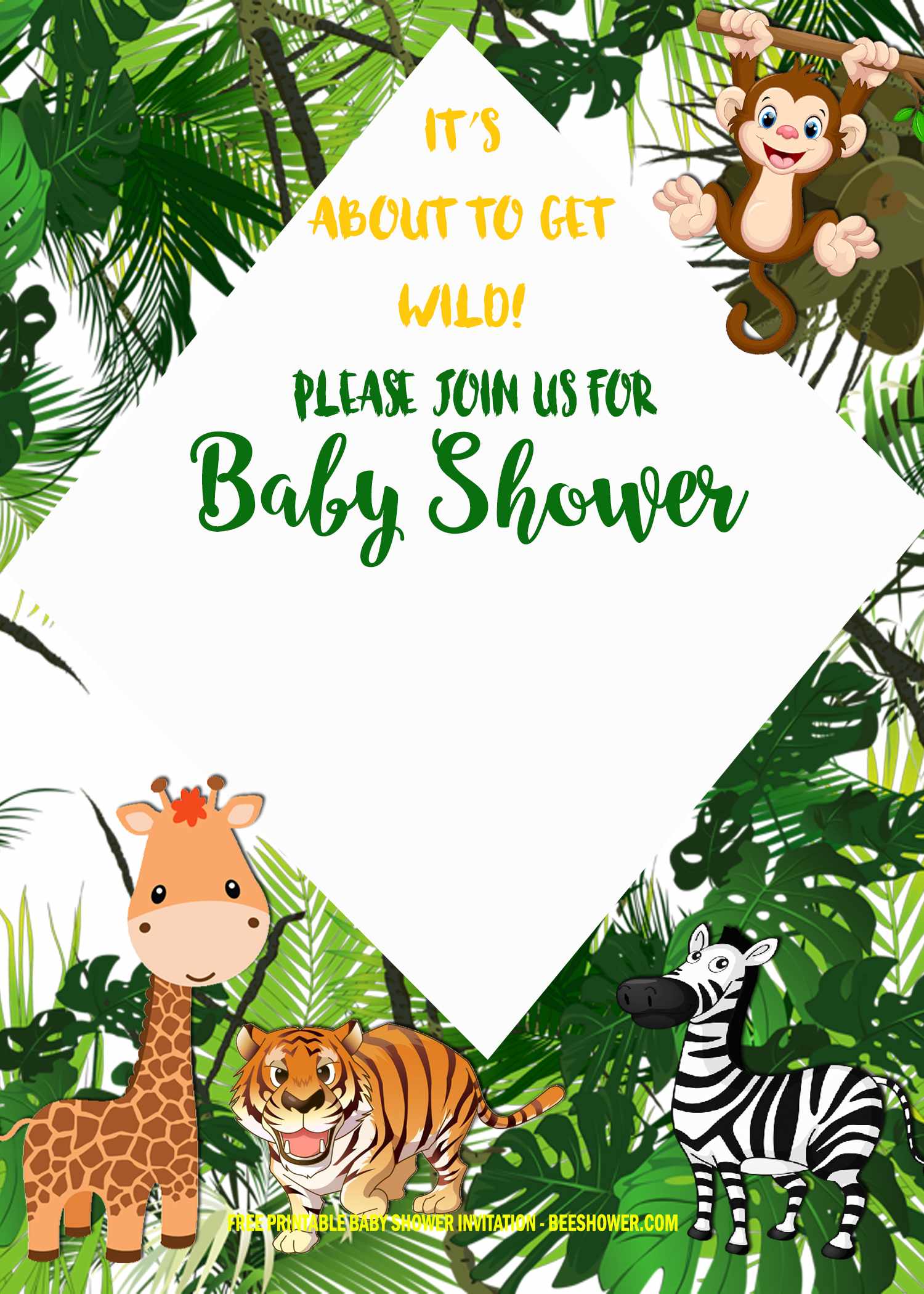 FREE Safari Baby Shower Invitation Templates Download Hundreds FREE 