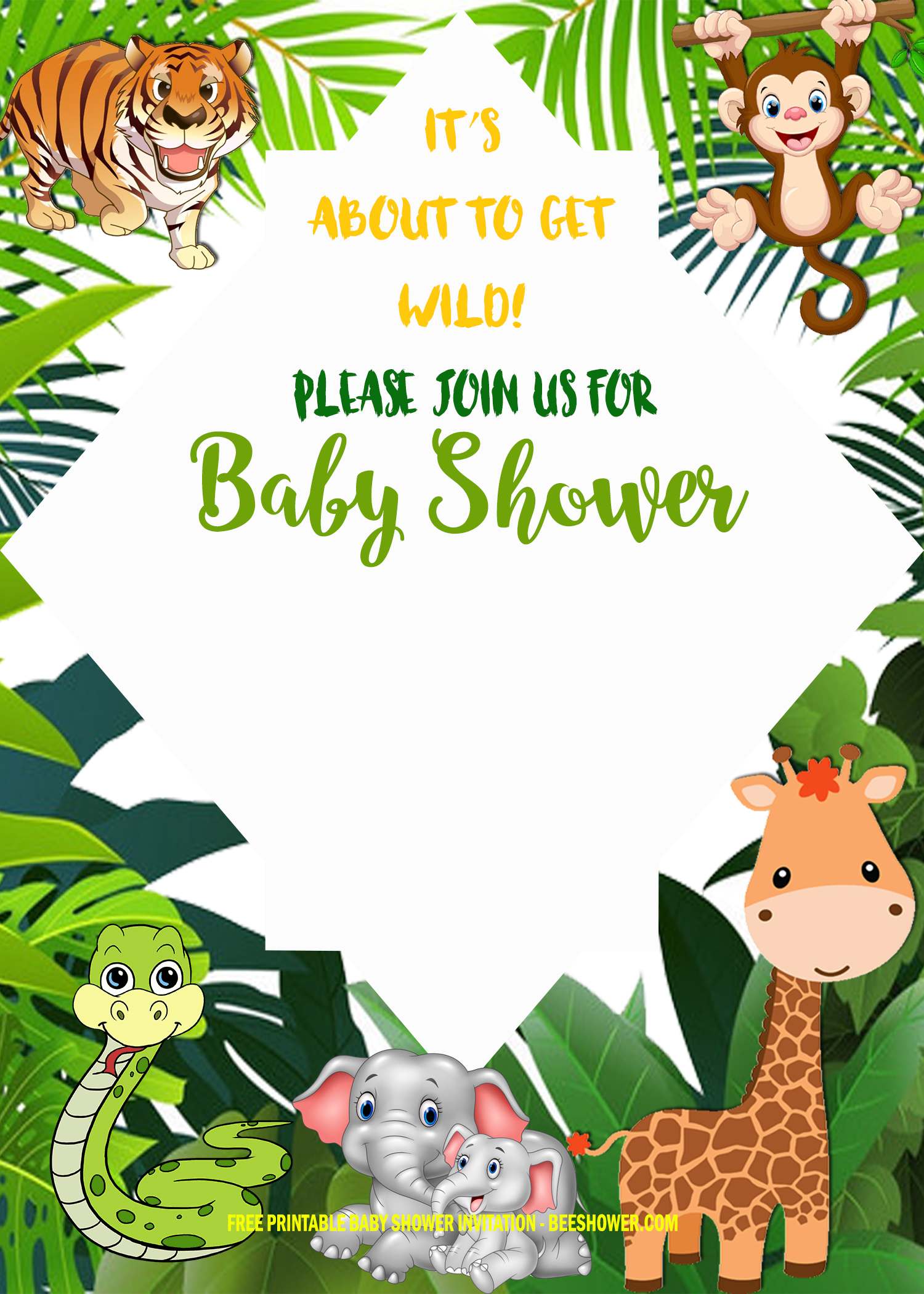 FREE Safari Baby Shower Invitation Templates DREVIO