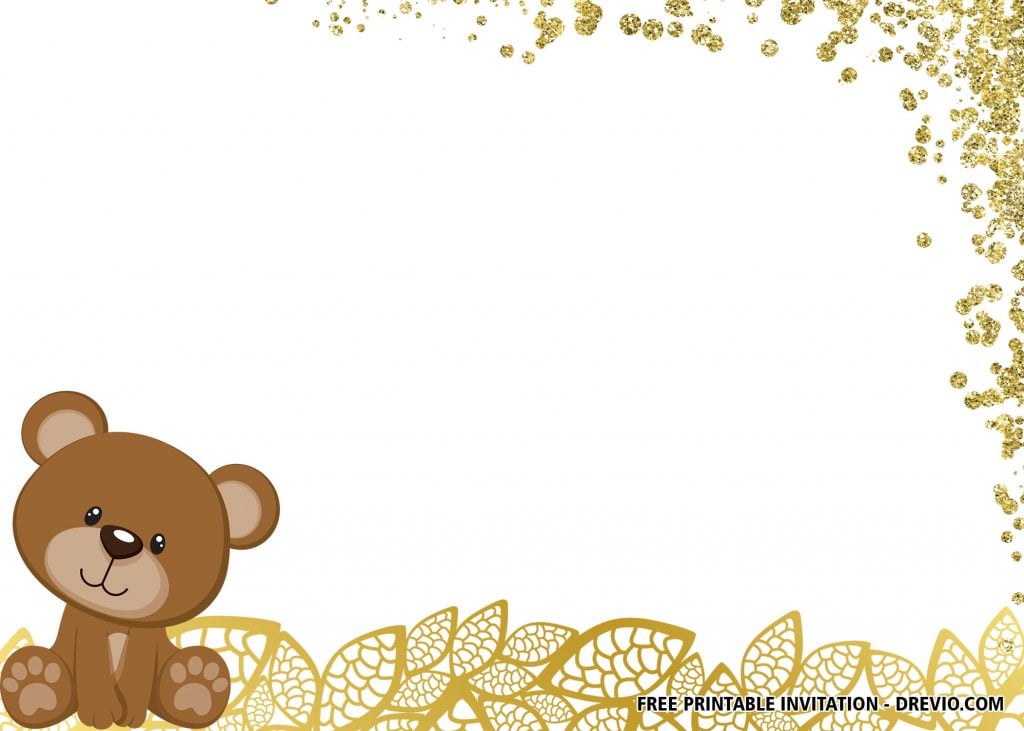 Blank Teddy Bear Invitation Template Free