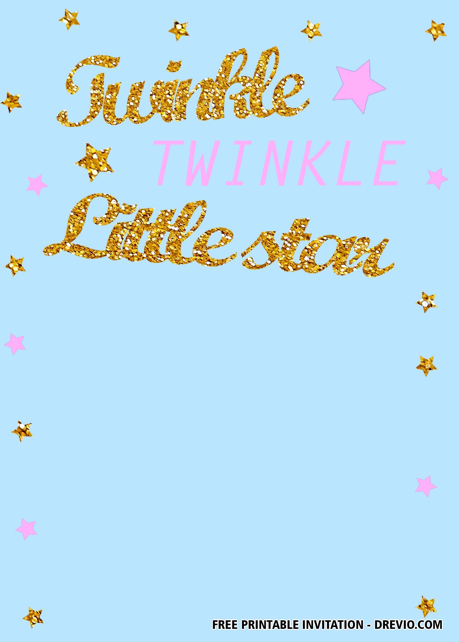 twinkle twinkle little star invitation free