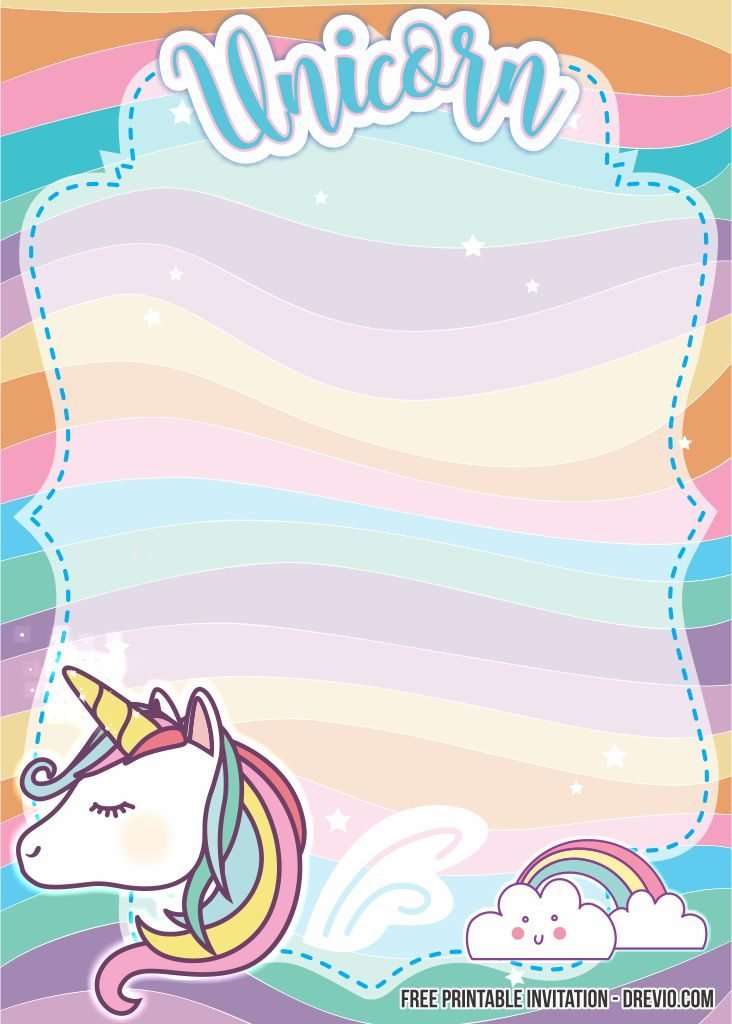 free fancy unicorn invitation templates download