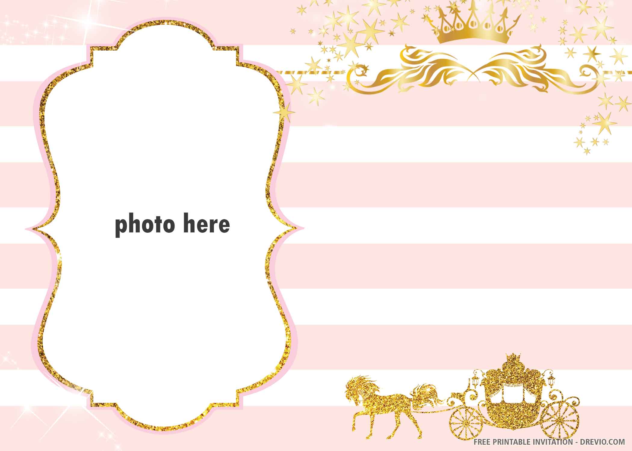 Free Printable Golden Carriage Invitation Template Download Hundreds Free Printable Birthday Invitation Templates