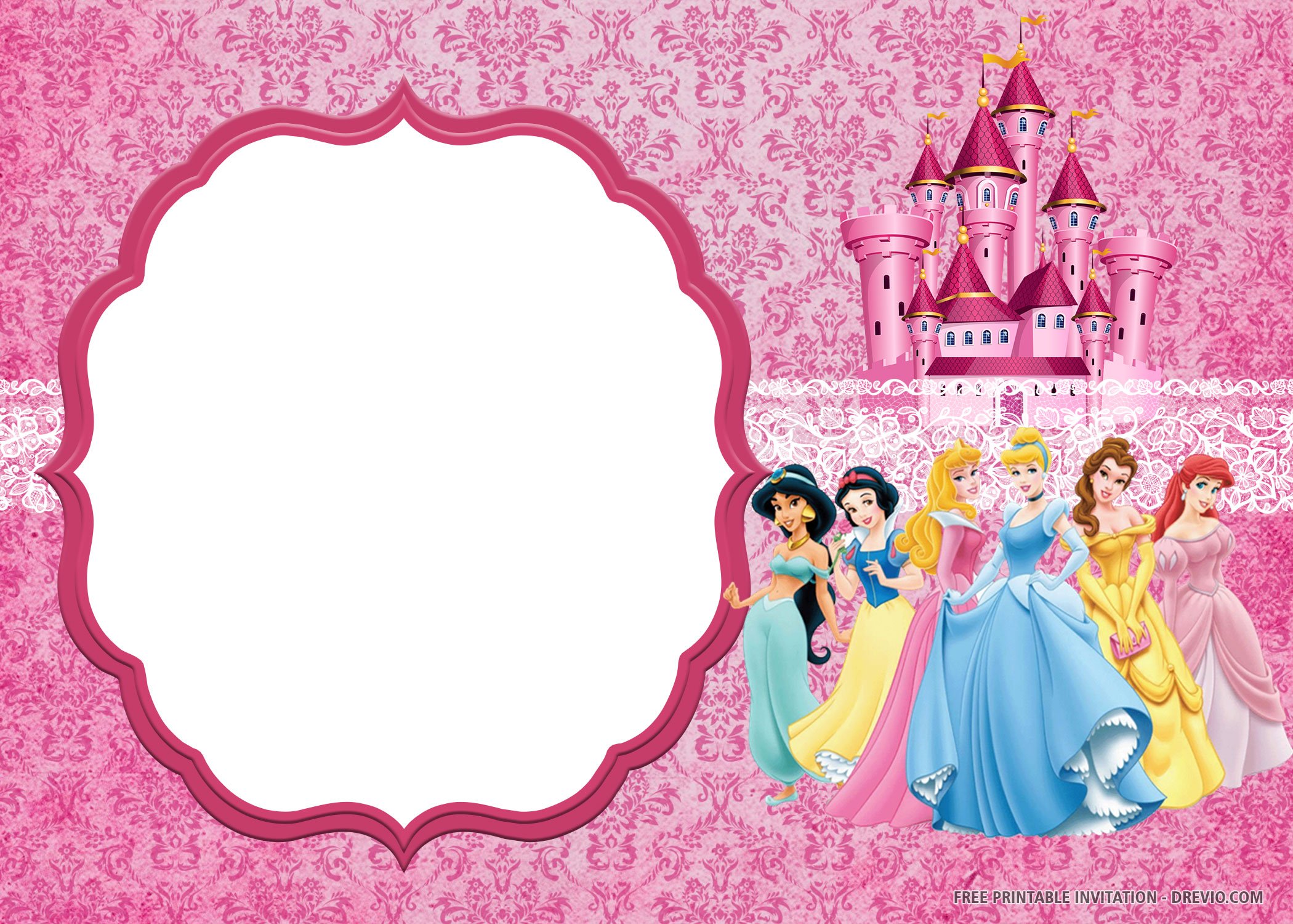 blank-disney-princess-invitation-template