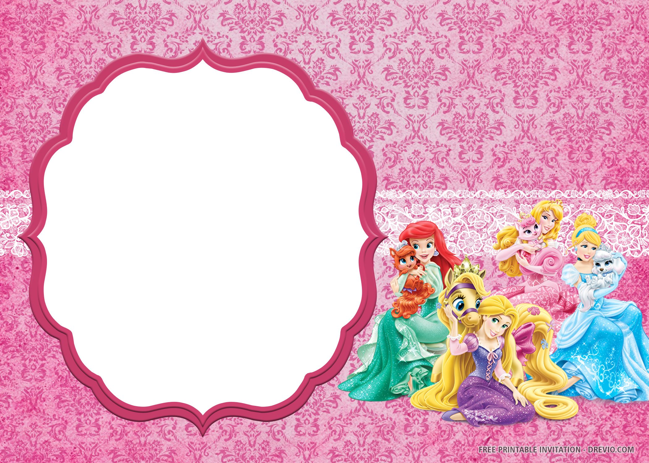 Free Printable Disney Princess Invitation Templates Download