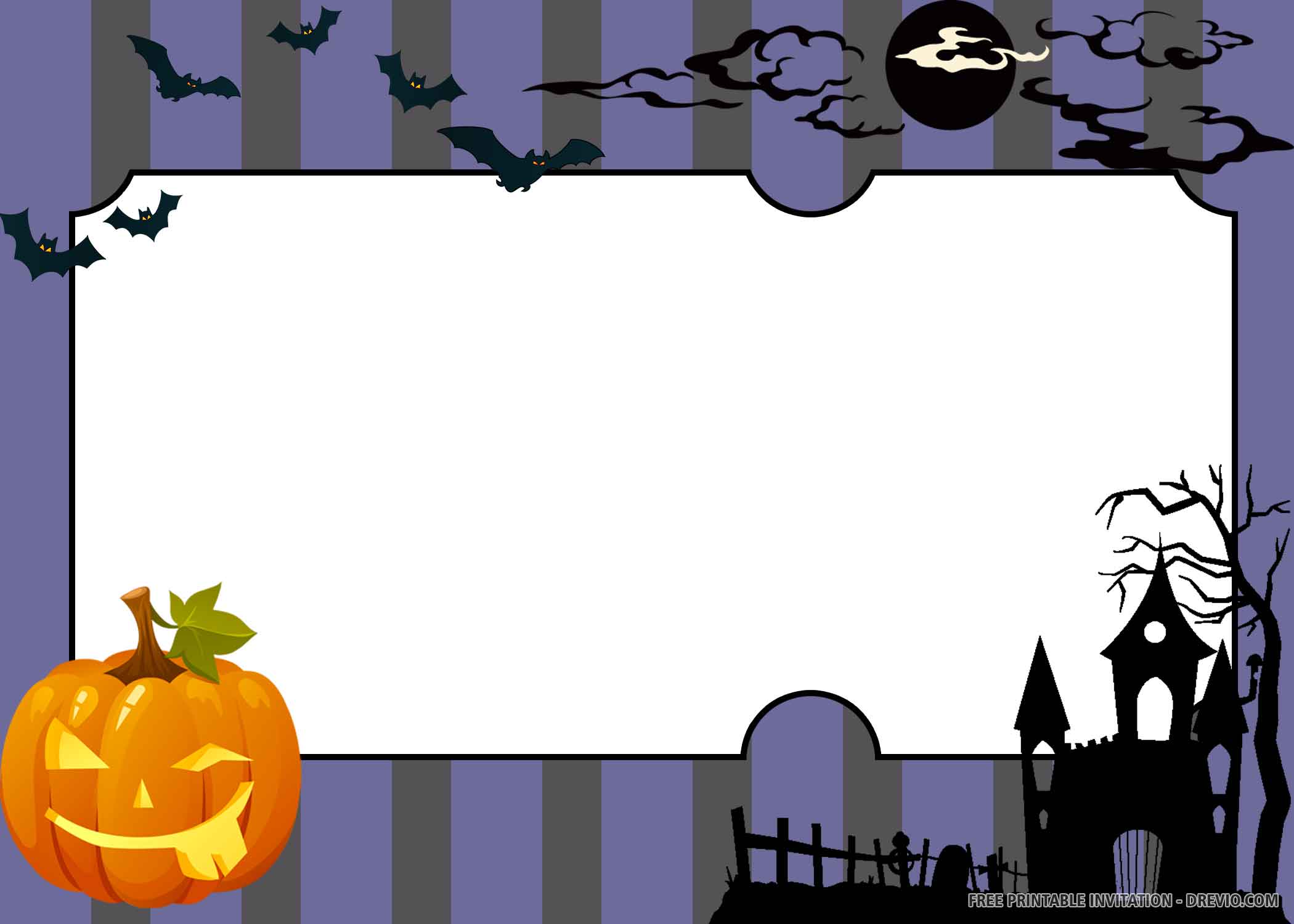 FREE PRINTABLE) – Dark Halloween Birthday Invitation Template Throughout Free Halloween Templates For Word