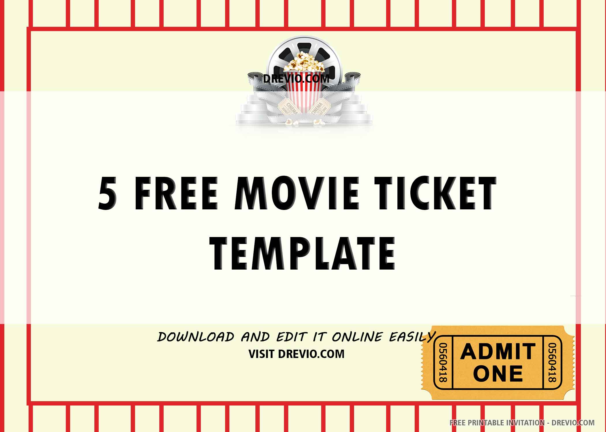 Free Printable Movie Ticket Birthday Invitation Template Download Hundreds Free Printable Birthday Invitation Templates