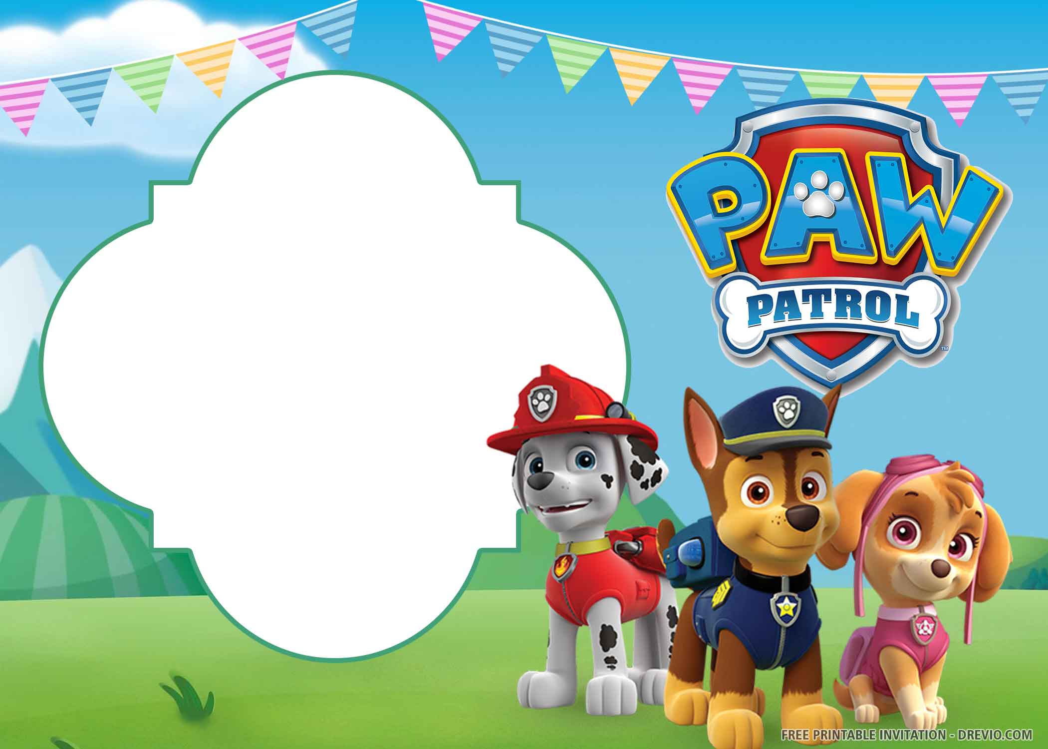 (FREE PRINTABLE) Paw Patrol Birthday Invitation Template Download