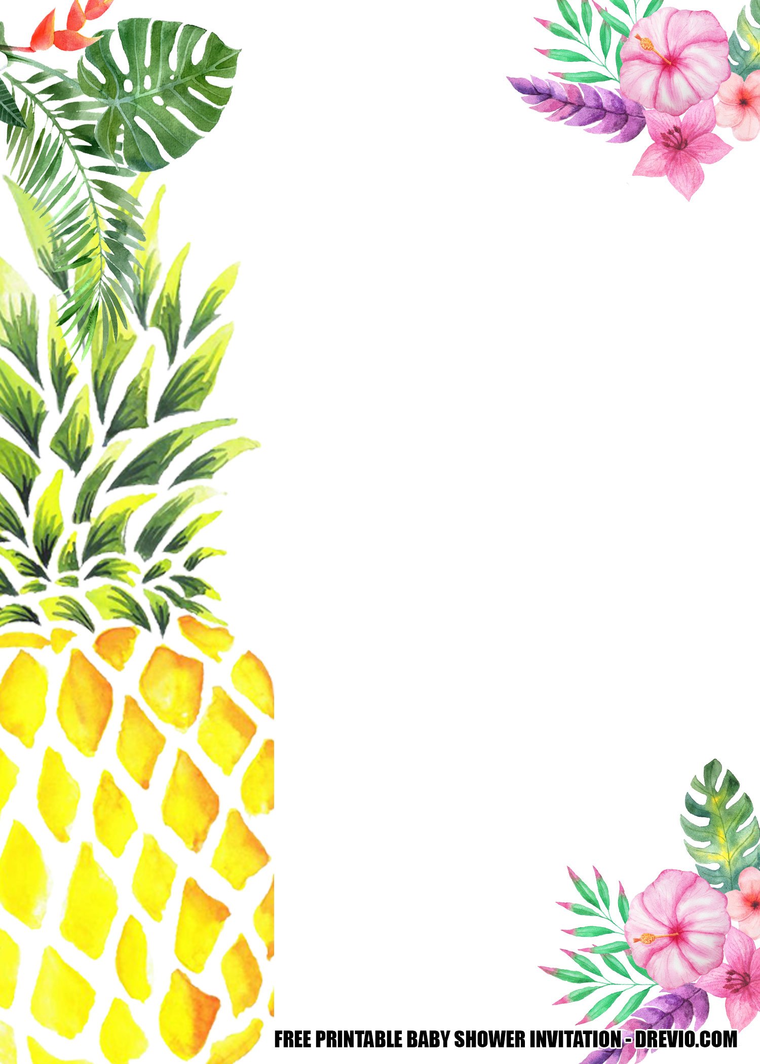 11 FREE Hawaiian Pineapple Invitation TemplatesFREE PRINTABLE Birthday