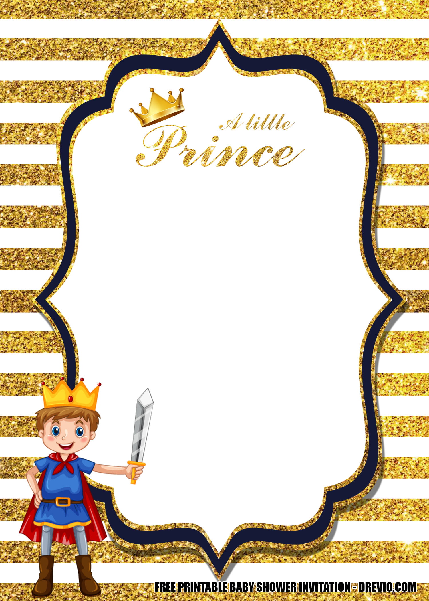 free prince baby shower invitation