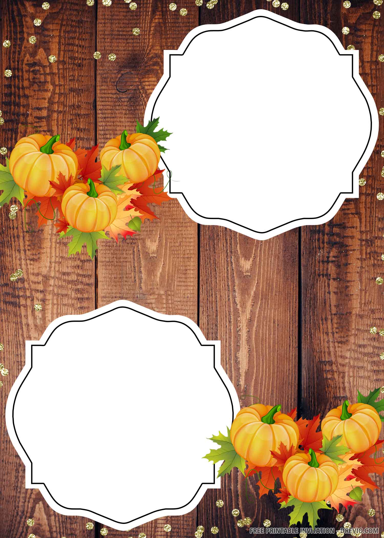 (FREE PRINTABLE) Pumpkin Fall Harvest Birthday Invitation Template