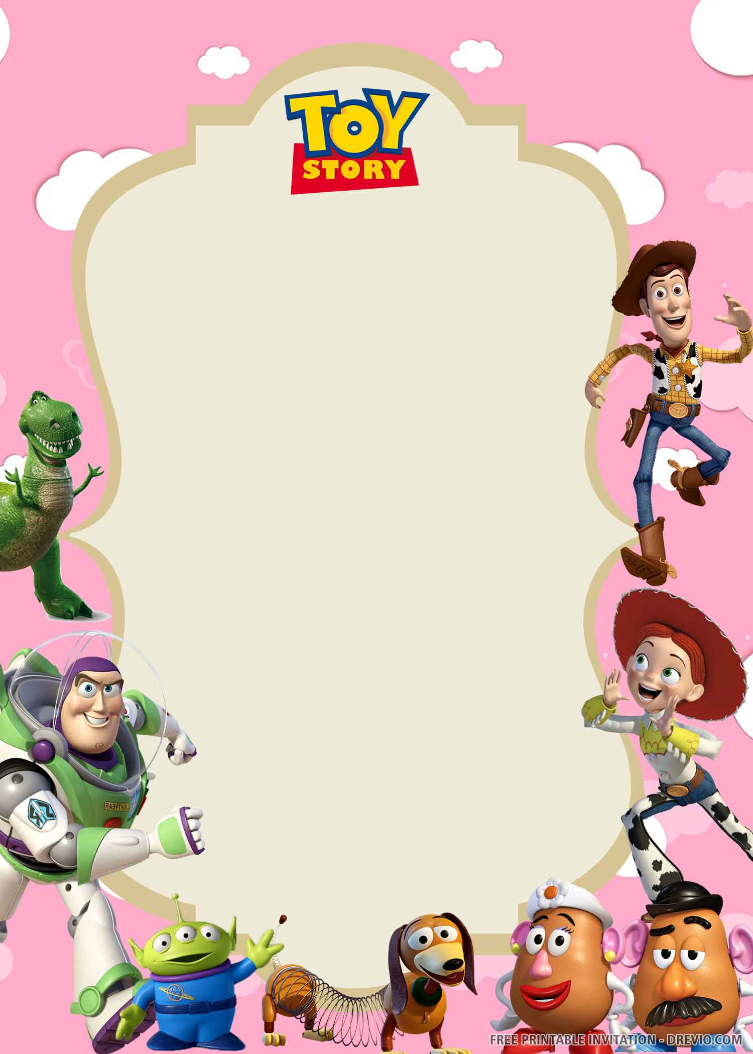 Blank Toy Story Invitations Template Free