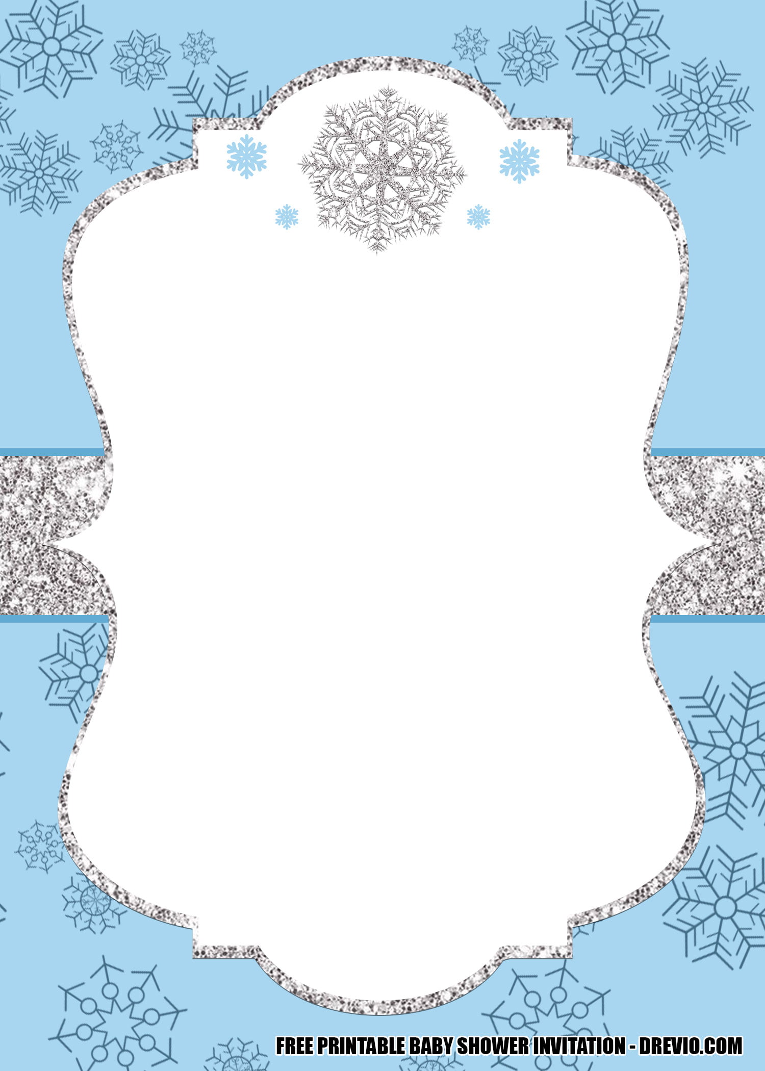 Blank Snowflake Invitation Template