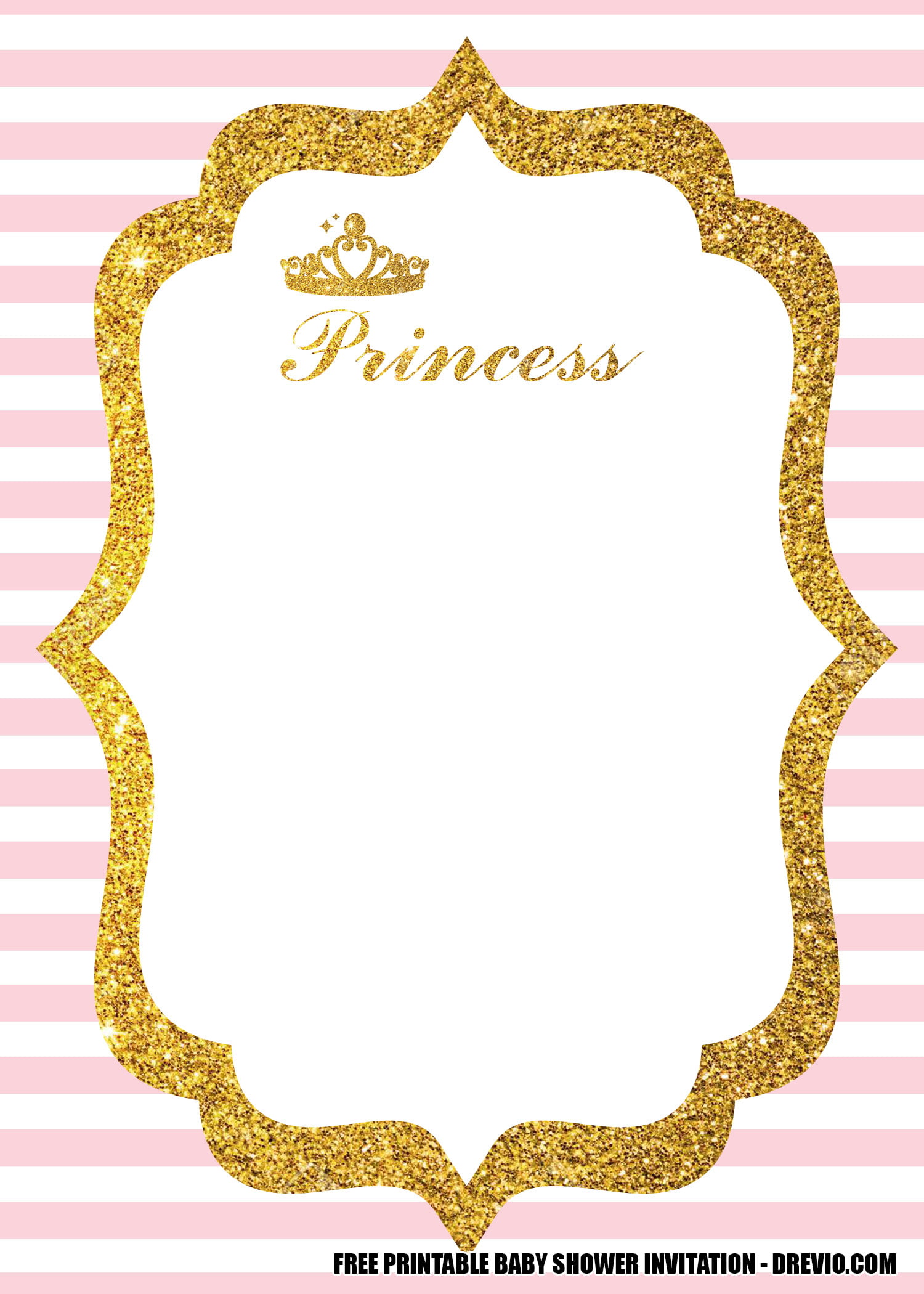 FREE Pink Princess Themed Party Invitation templates Download