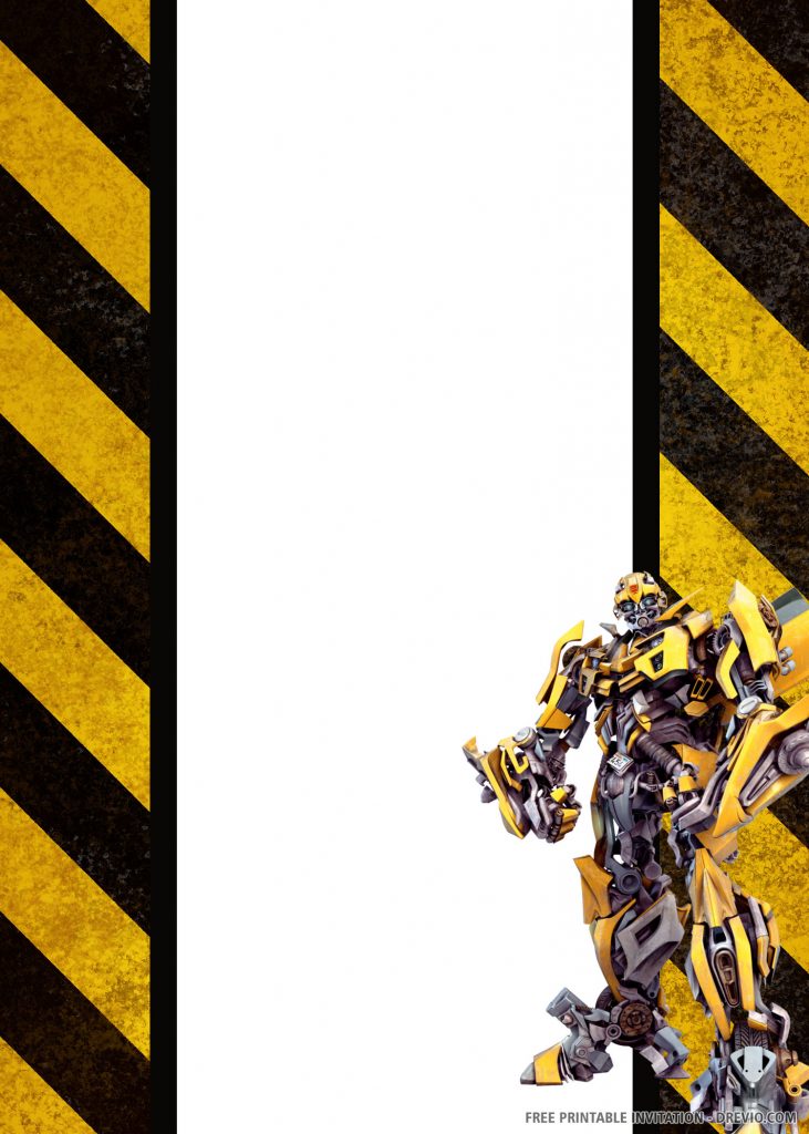 Blank Transformers Invitation Template