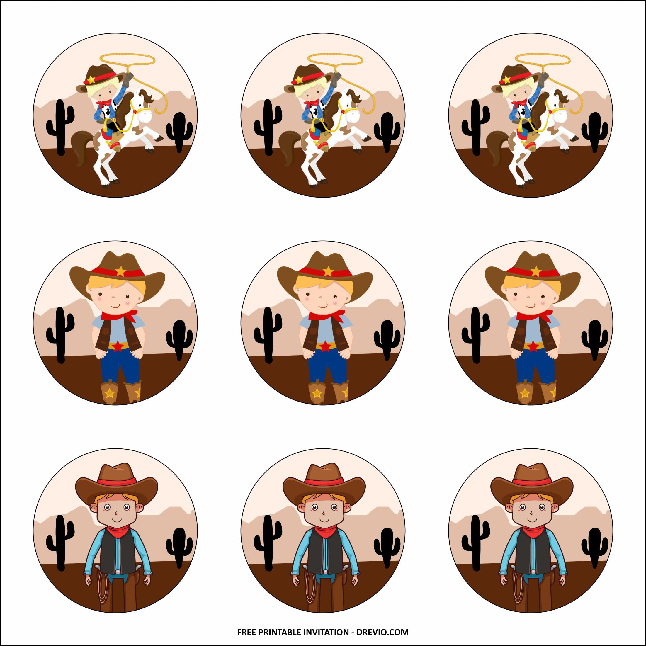 Free Printable Cowboy Birthday Party Kits Templates Match For