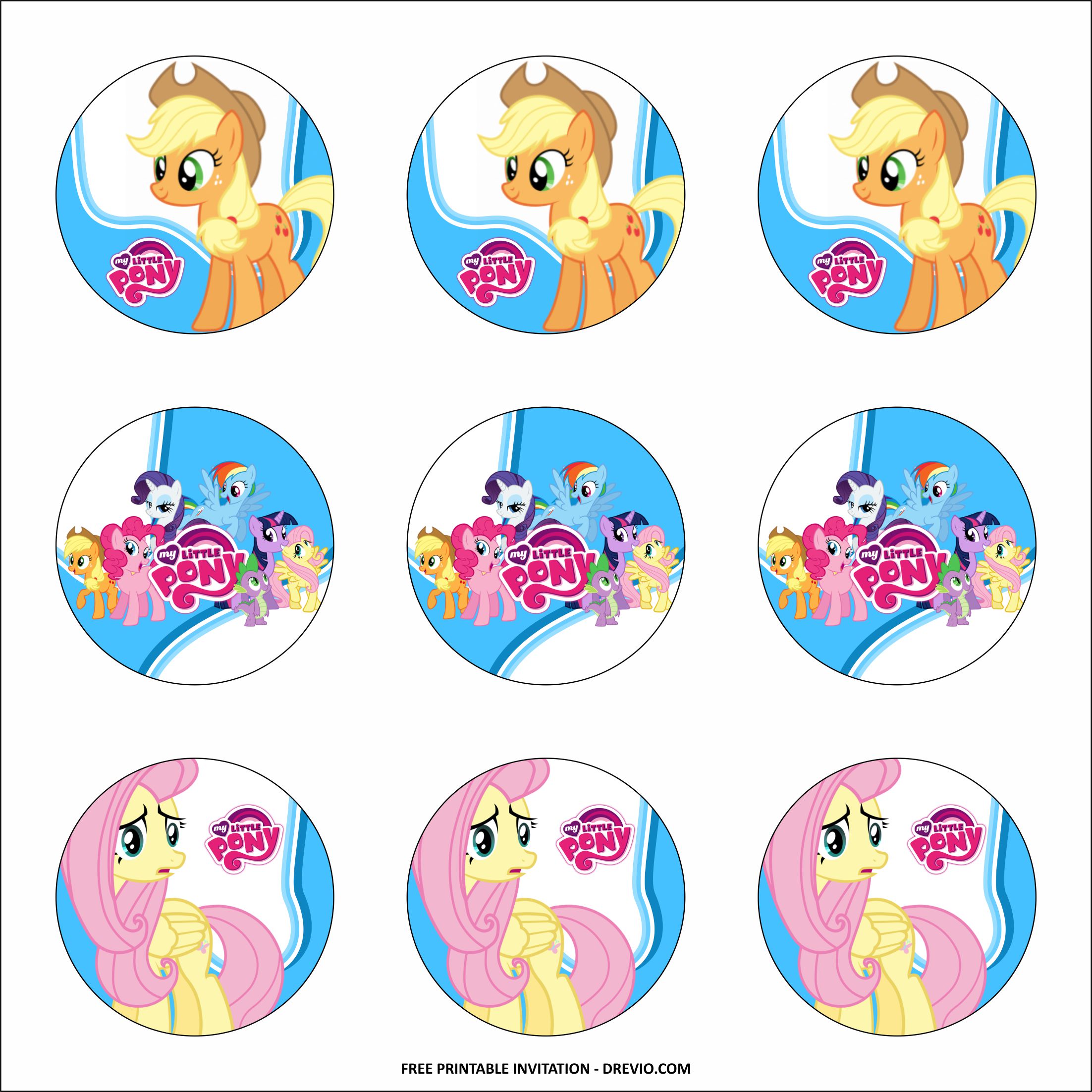  FREE PRINTABLE My Little Pony Birthday Party Kits Templates 