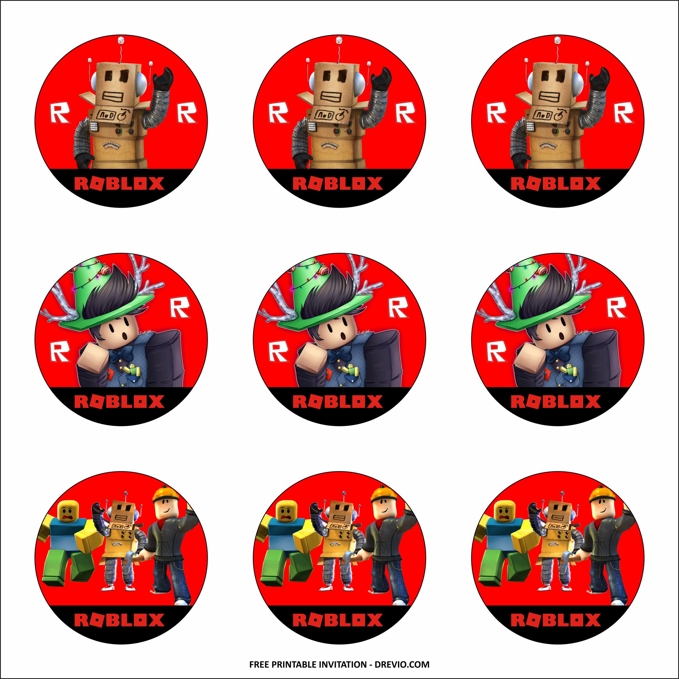 Free Printable Roblox Party Tags