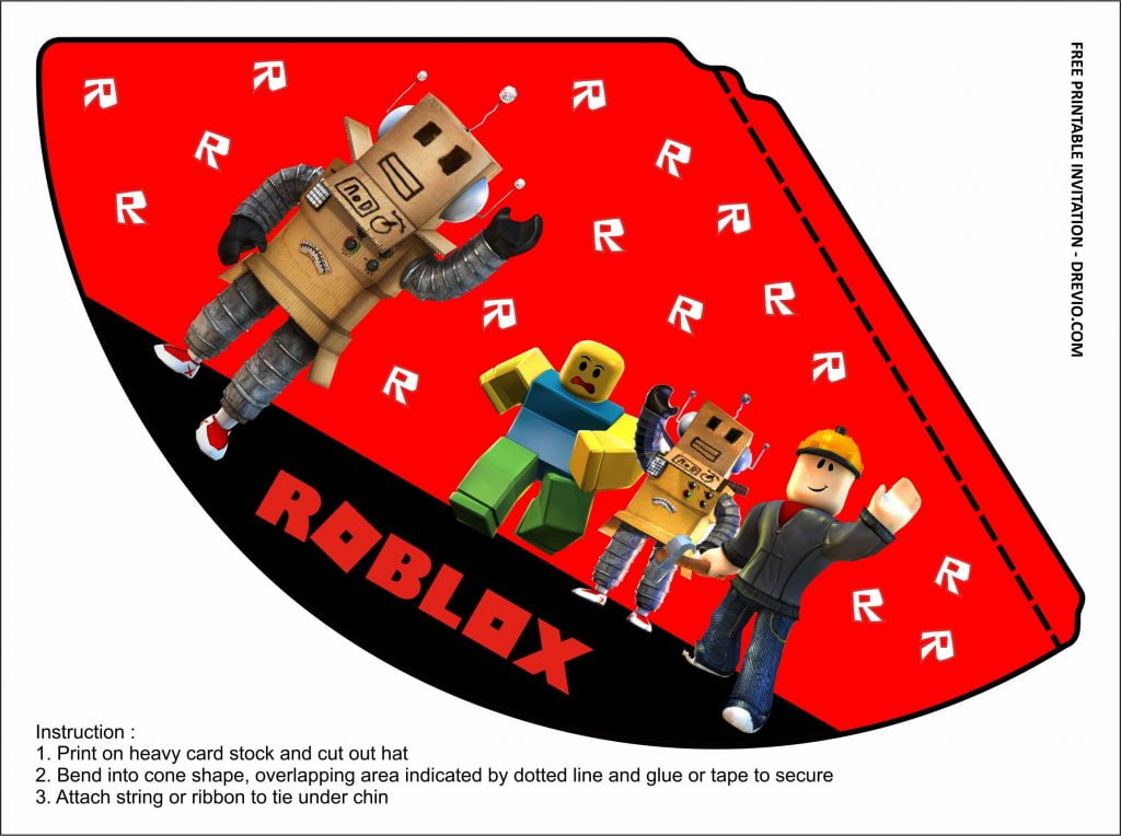 (FREE PRINTABLE) ROBLOX Birthday Party Kits Templates DREVIO