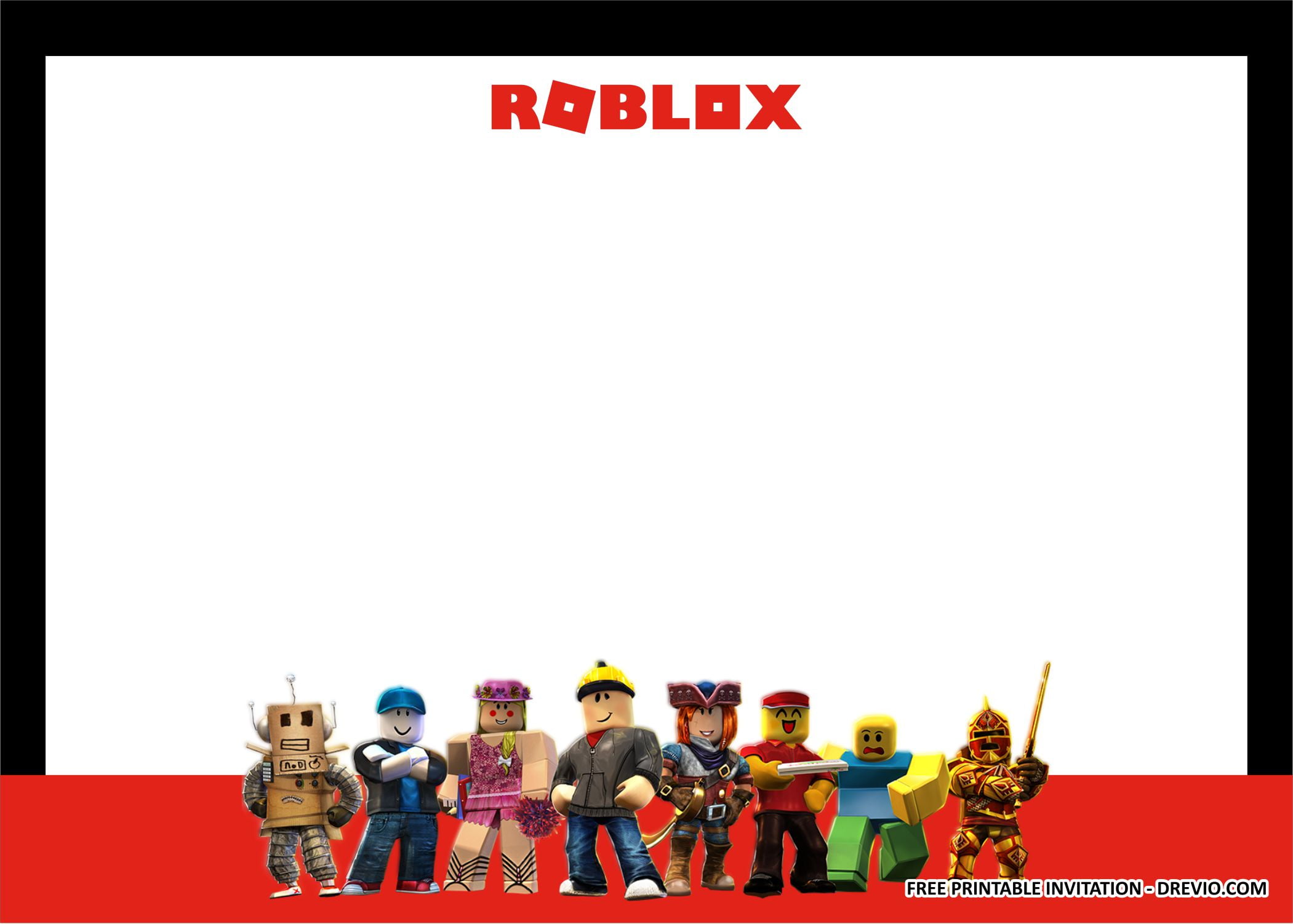 Free Printable Roblox Birthday Party Kits Templates Download Of Free Roblox Card Printables