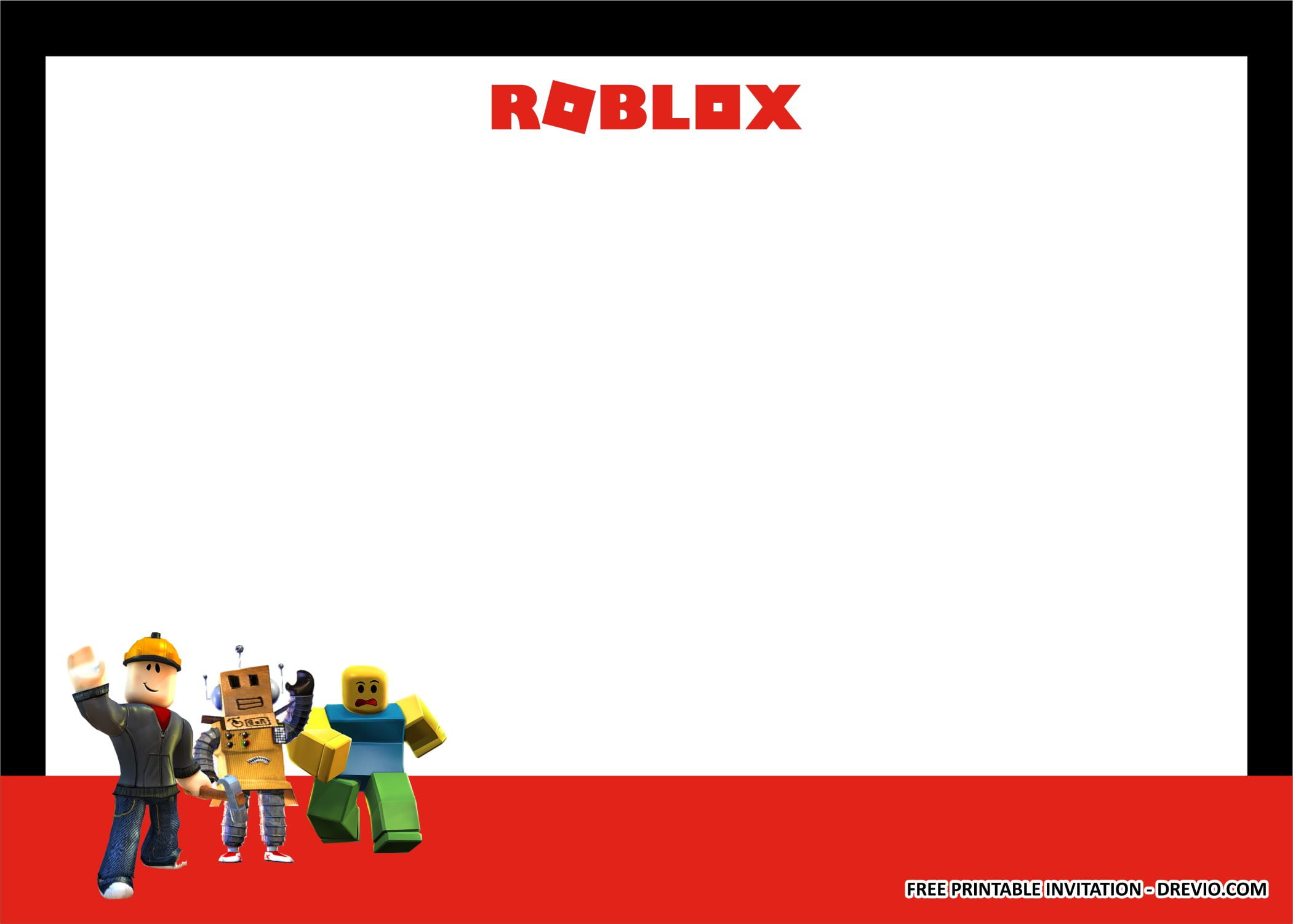 Free Roblox Party Printables