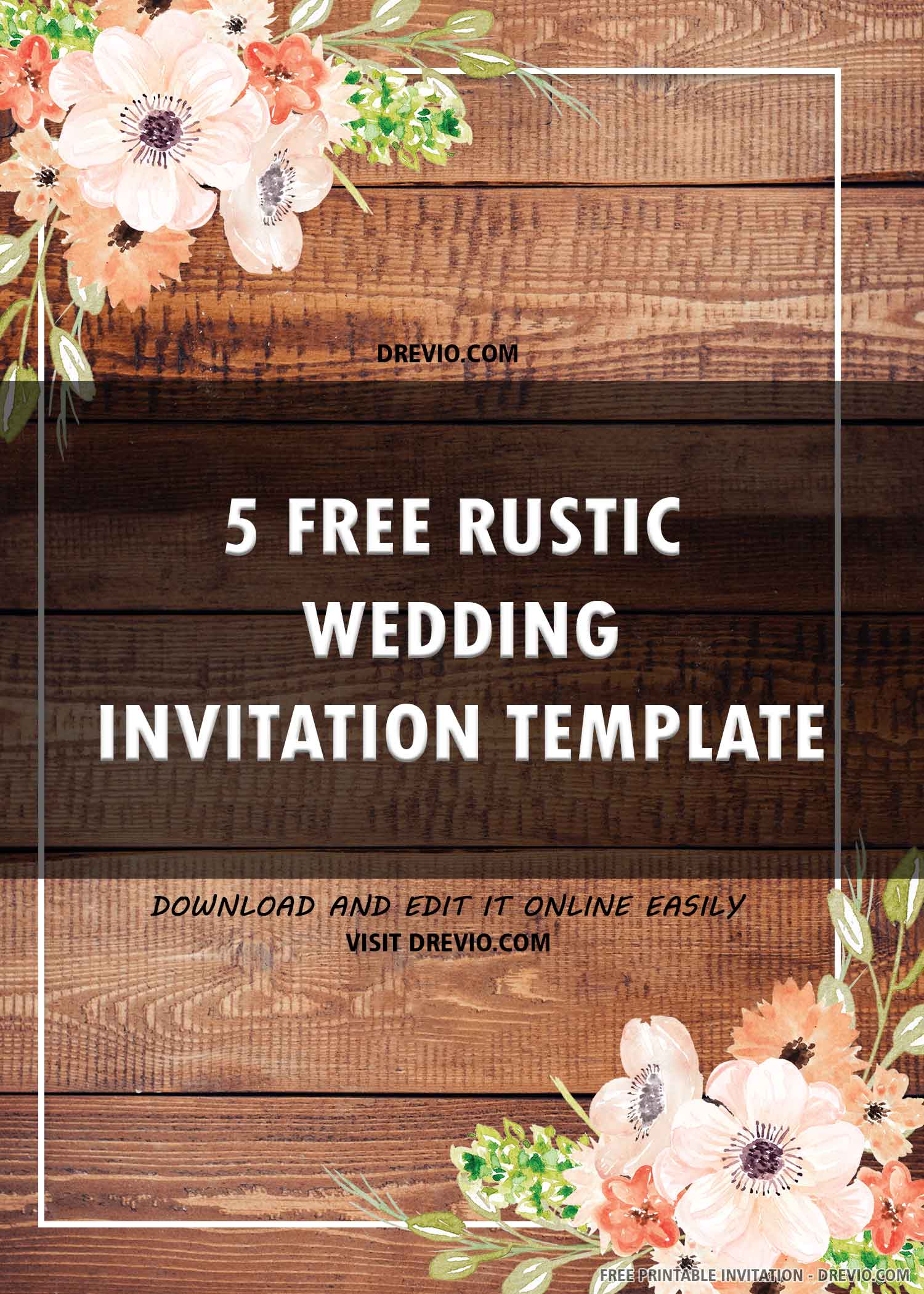 (FREE PRINTABLE) Rustic Wedding Invitation Templates Download