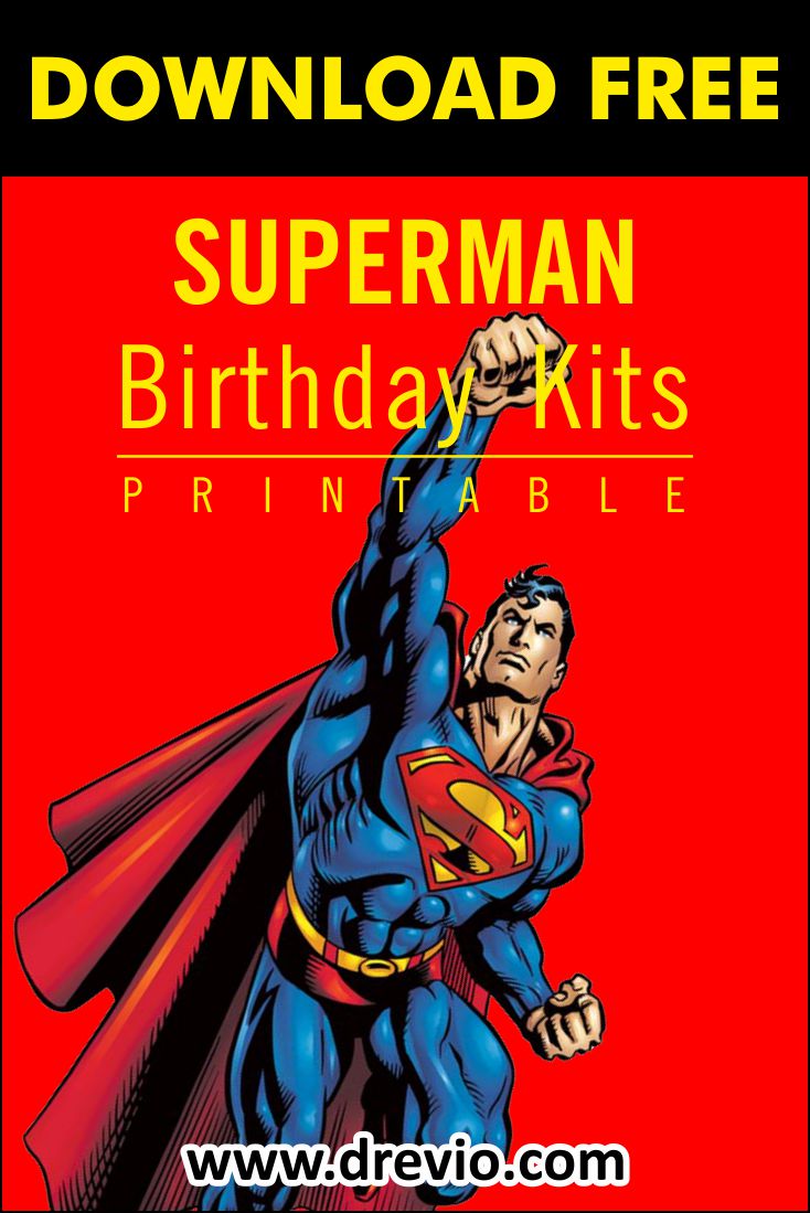 FREE PRINTABLE) – Superman Birthday Party Kits Templates With Superman Birthday Card Template