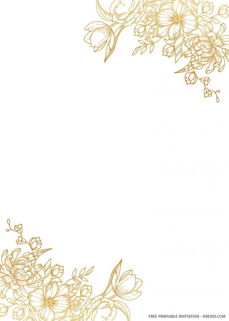 (FREE PRINTABLE) – Gold Wedding Invitation Templates | Download ...