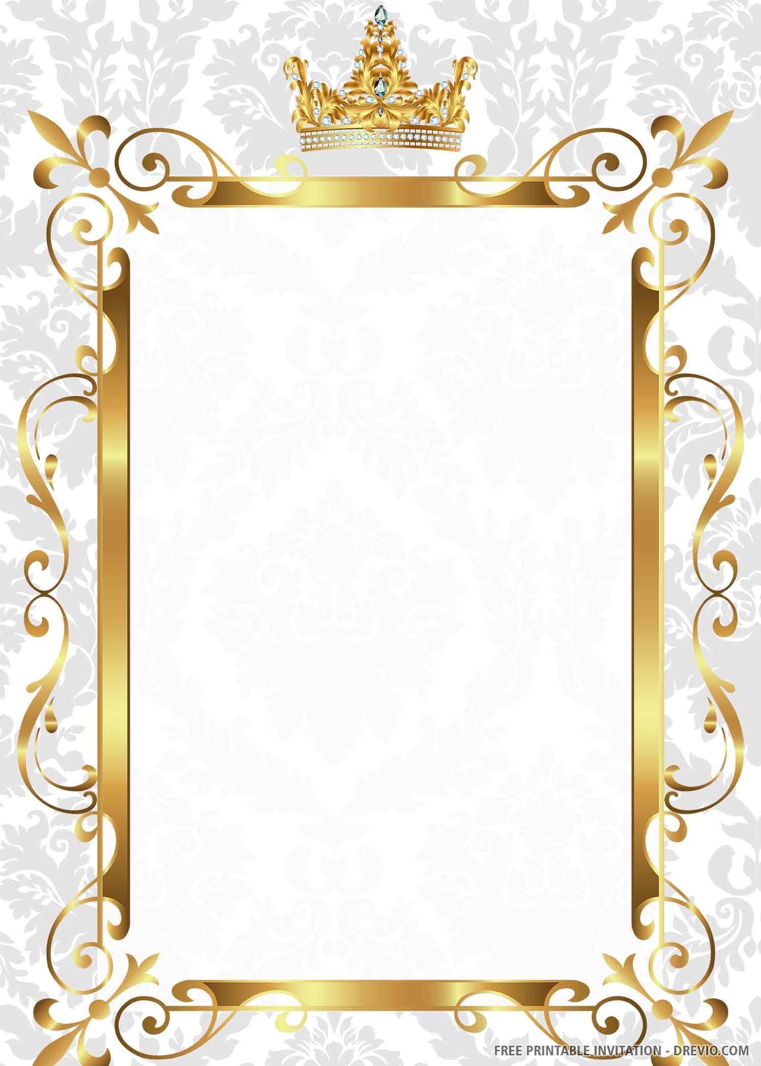 free printable) – gold royal wedding invitation templates