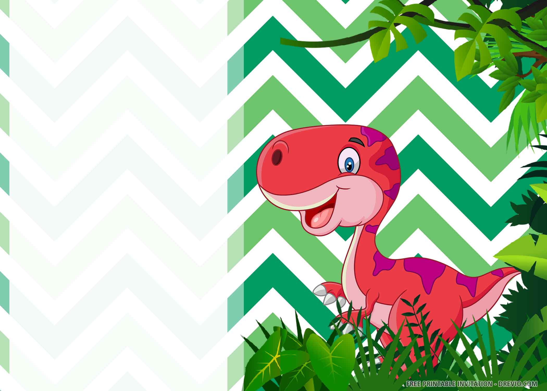  FREE PRINTABLE Dinosaur Party Birthday Invitation Templates 