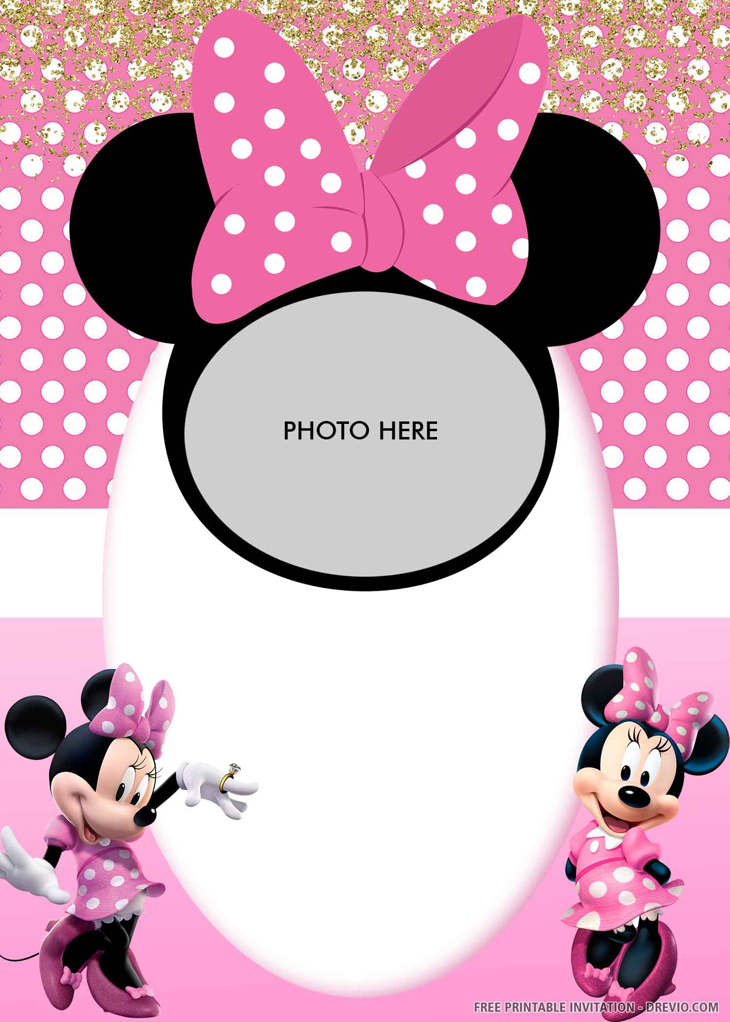 Free Printable Minnie Mouse S Pink Bandana Birthday Invitation Templates Download Hundreds Free Printable Birthday Invitation Templates