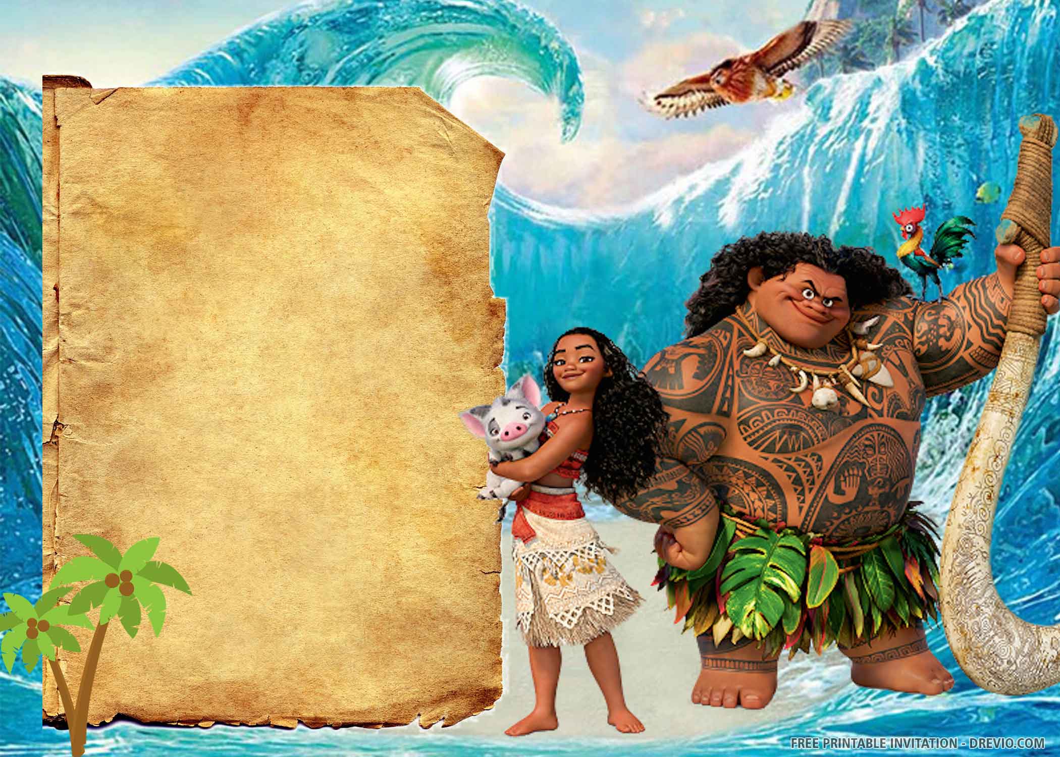 Free Moana Invitation Template