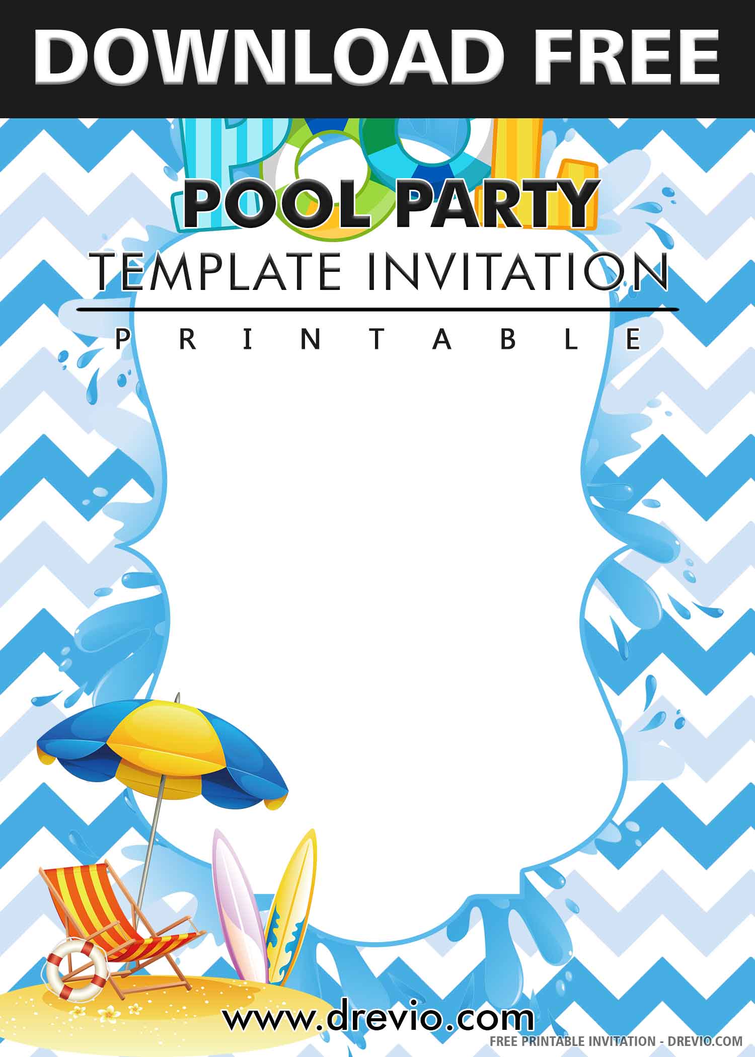 Pool Party Invite Template