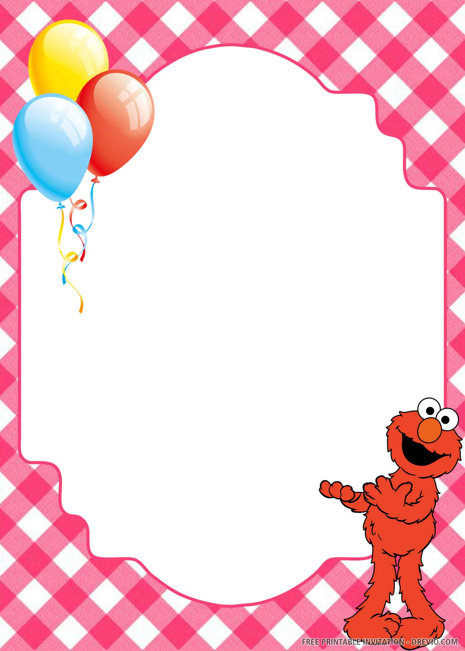 (FREE PRINTABLE) Happy Elmo Birthday Invitation Templates DREVIO