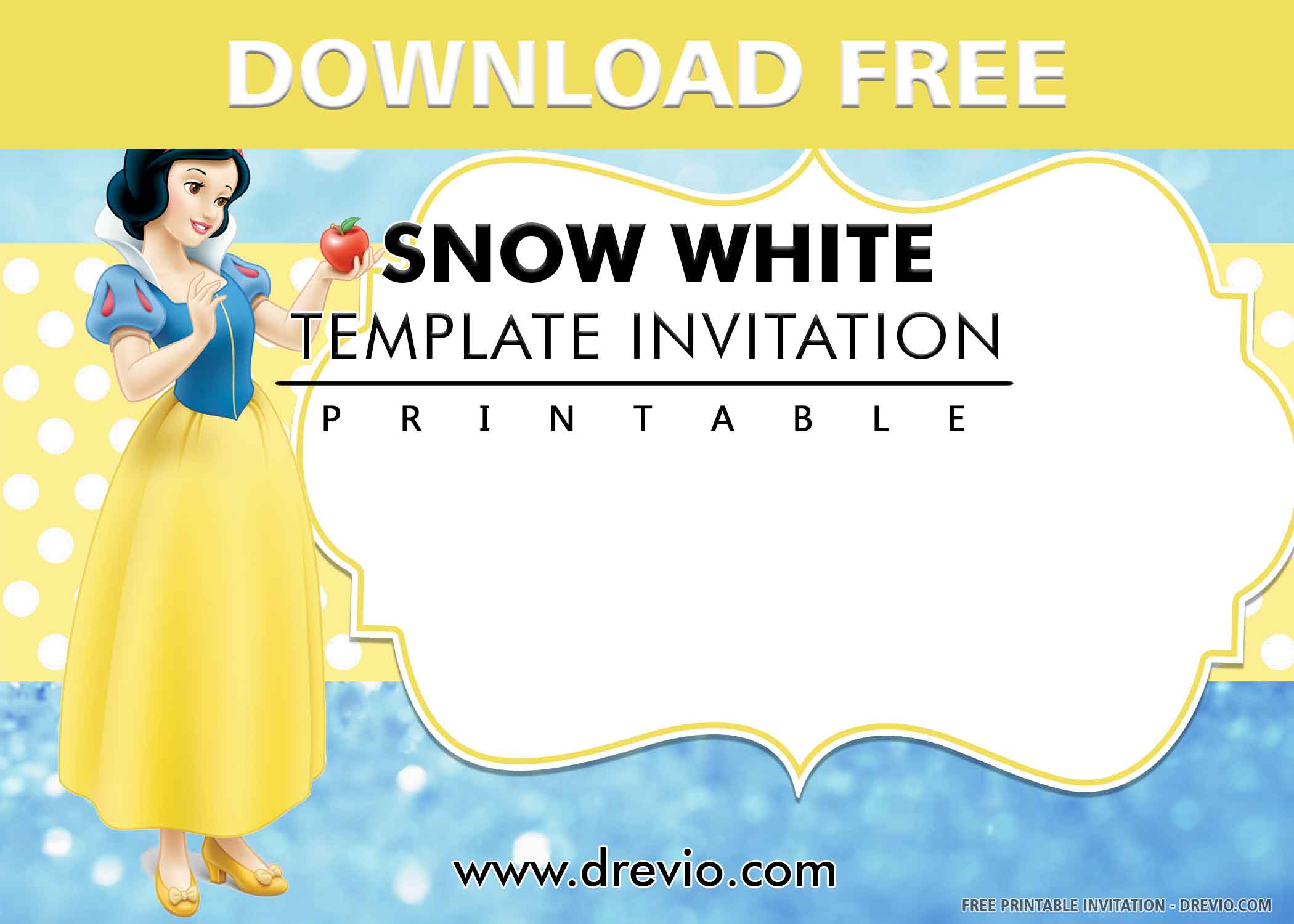 free-printable-lovely-poses-of-snow-white-birthday-invitation