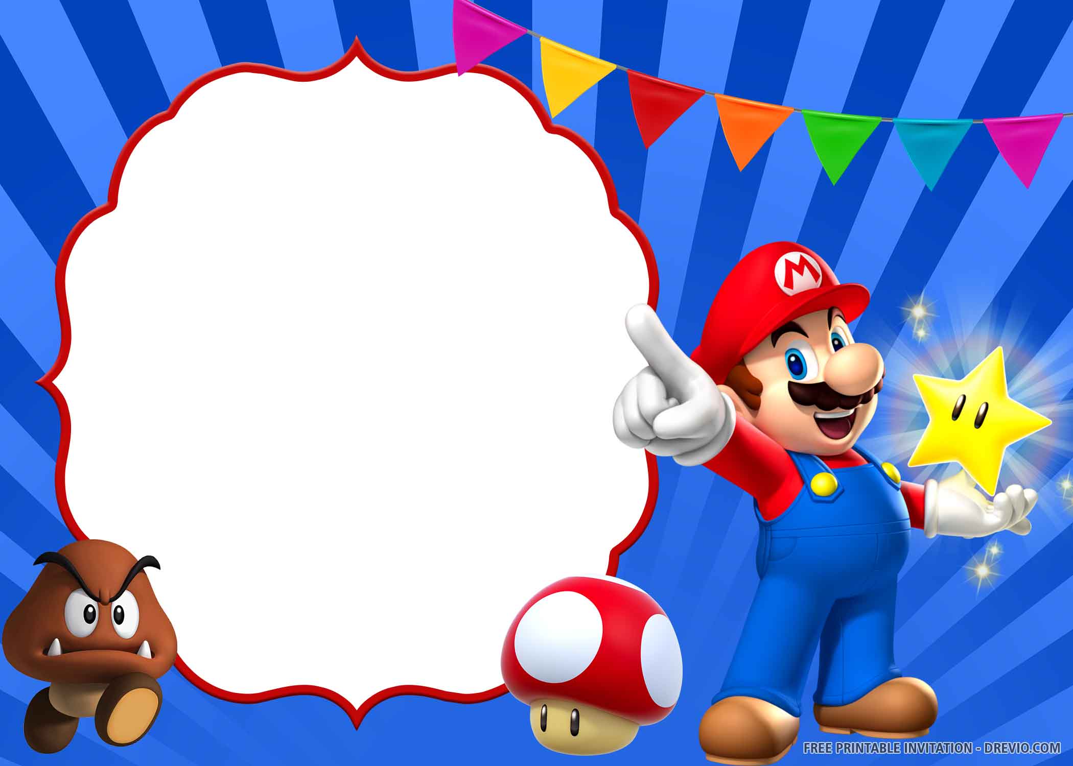 Free Printable Super Mario Birthday Cards