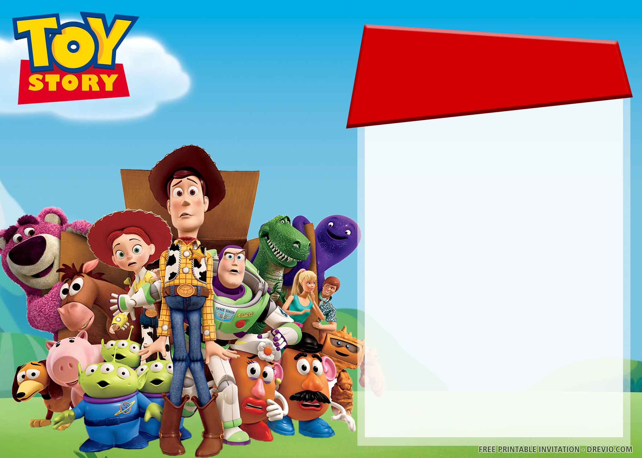 (FREE PRINTABLE) Toy Story 3 Birthday Invitation Templates DREVIO