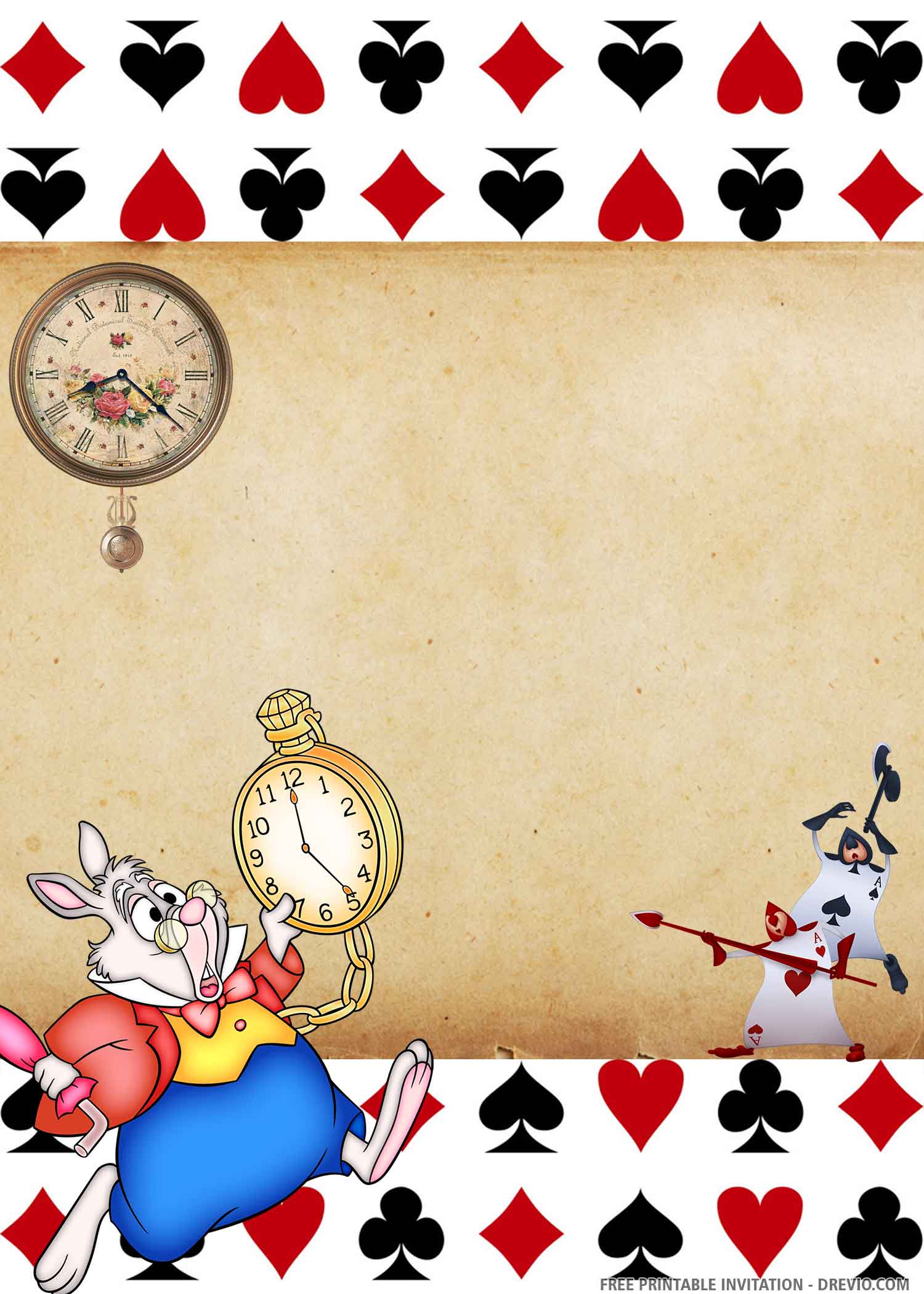 Alice In Wonderland Templates Free Printable Templates
