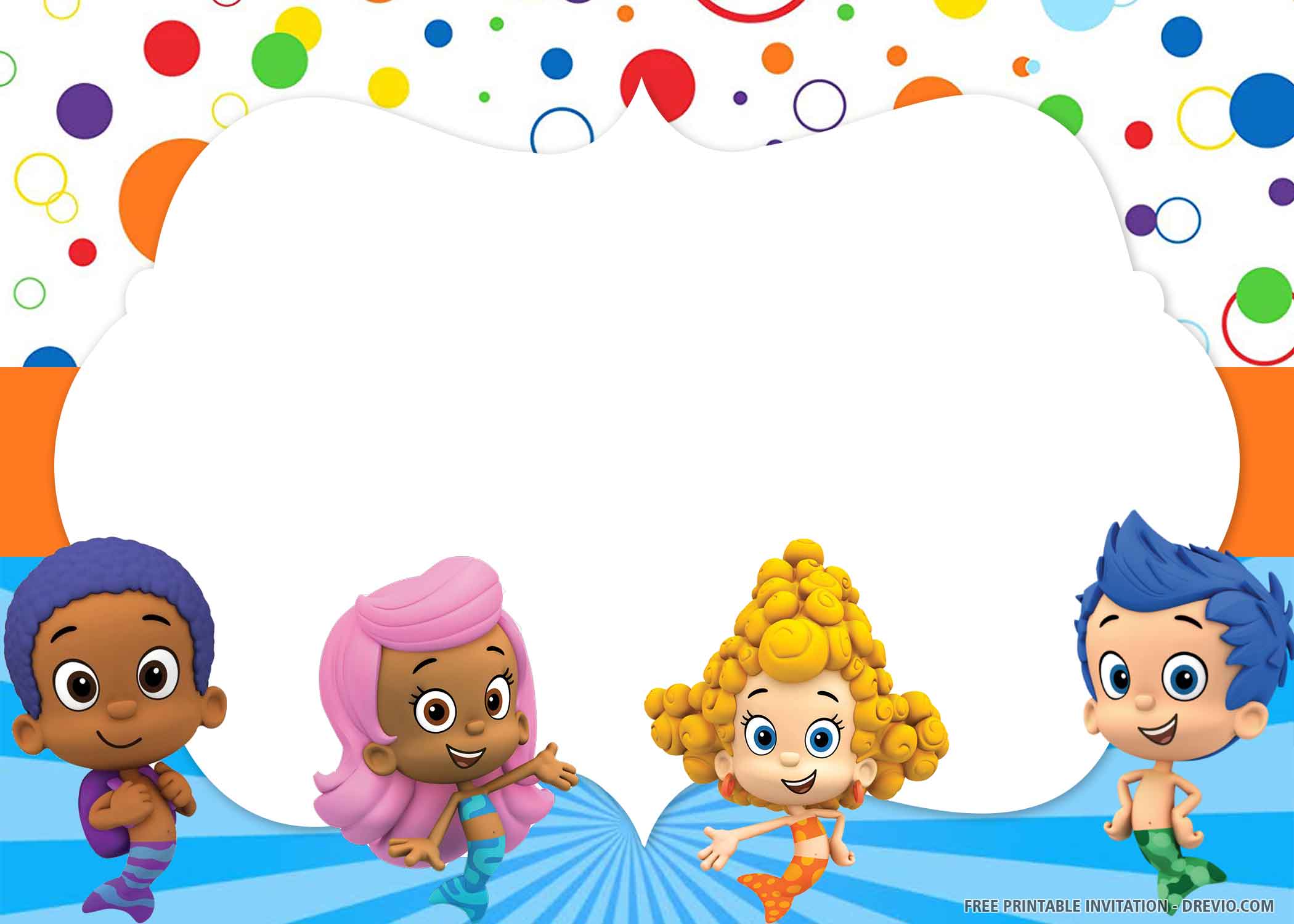 (FREE PRINTABLE) Bubble Guppies Birthday Invitation Templates
