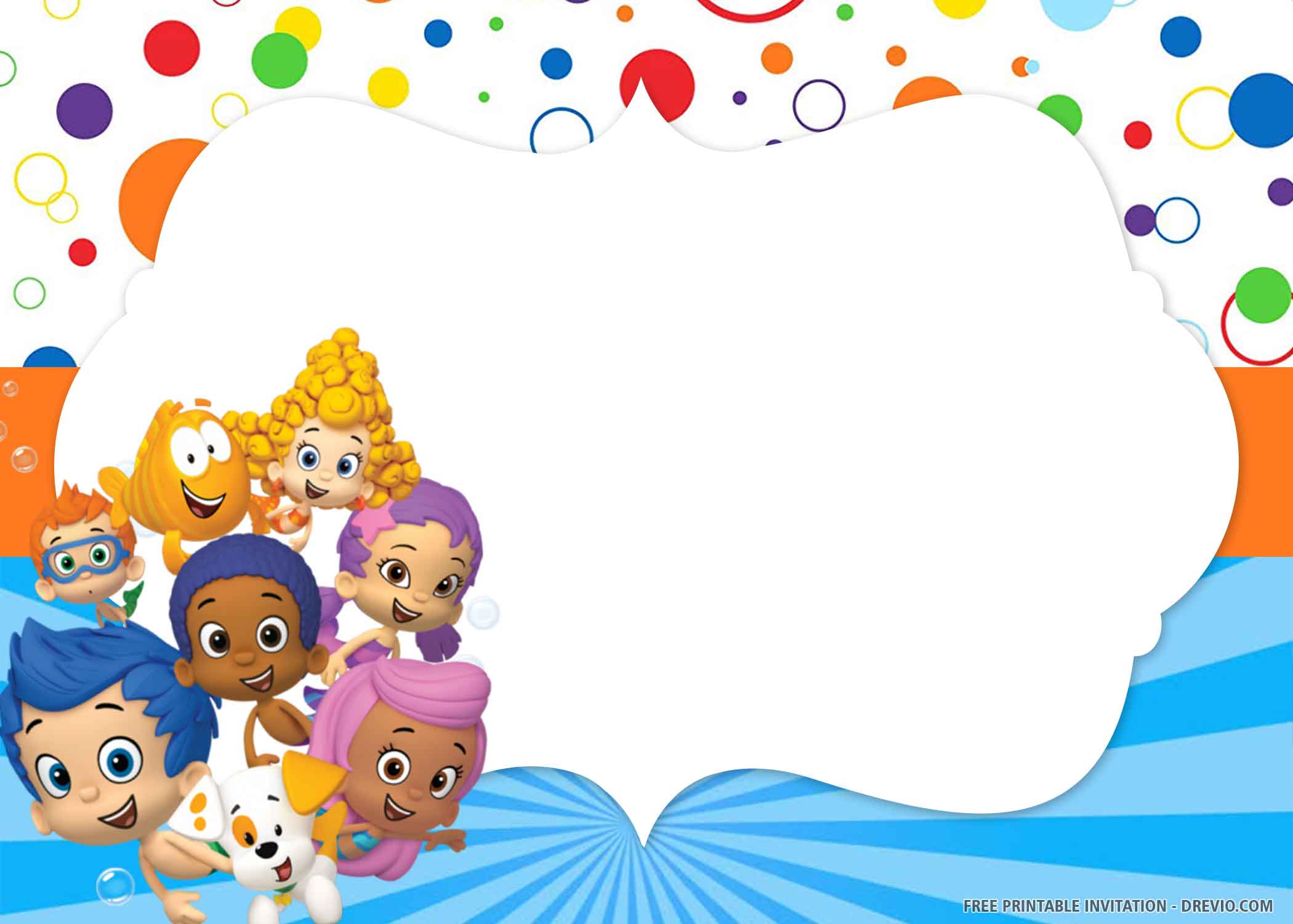 (FREE PRINTABLE) Bubble Guppies Birthday Invitation Templates