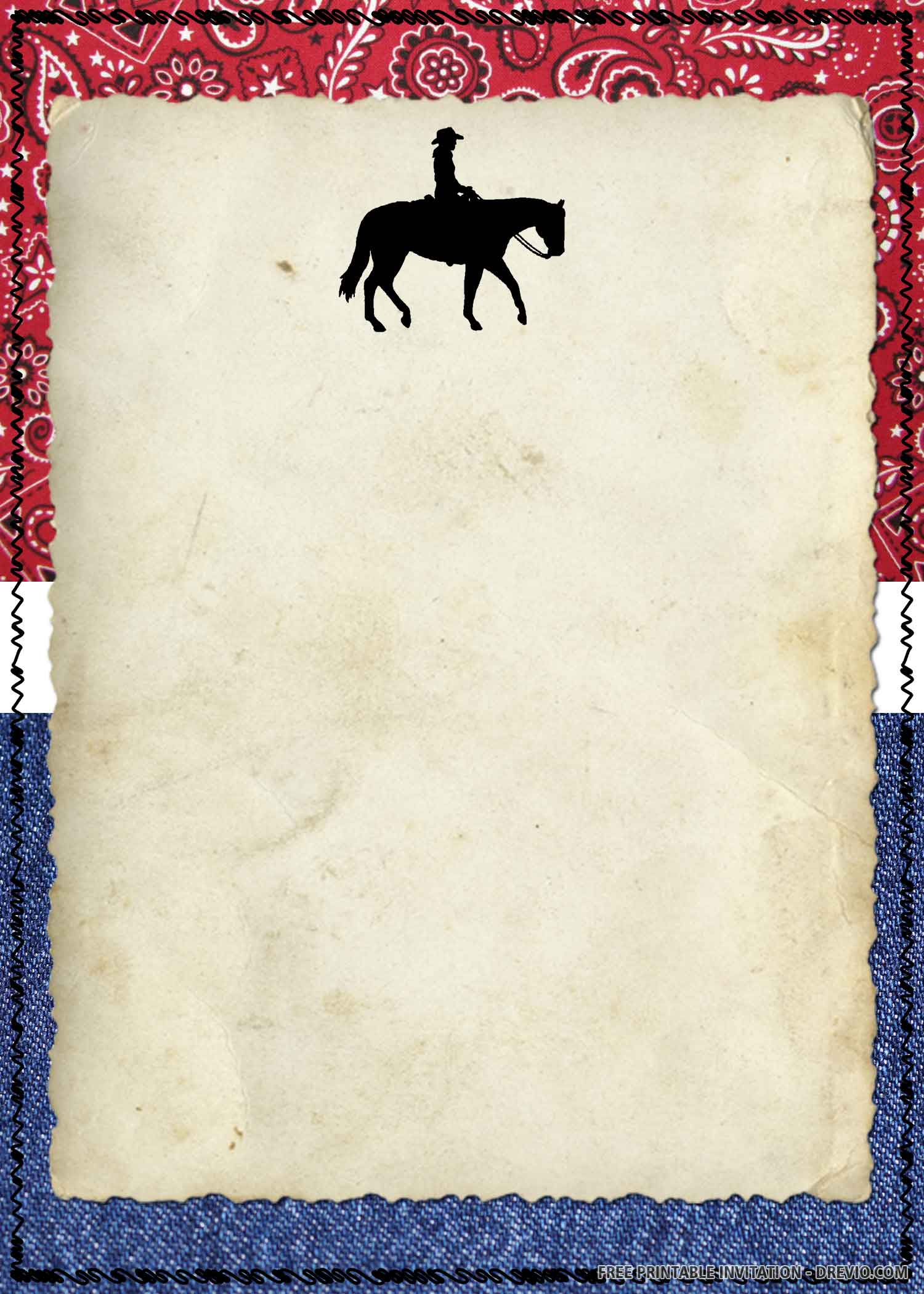 Free Cowboy Invitation Template