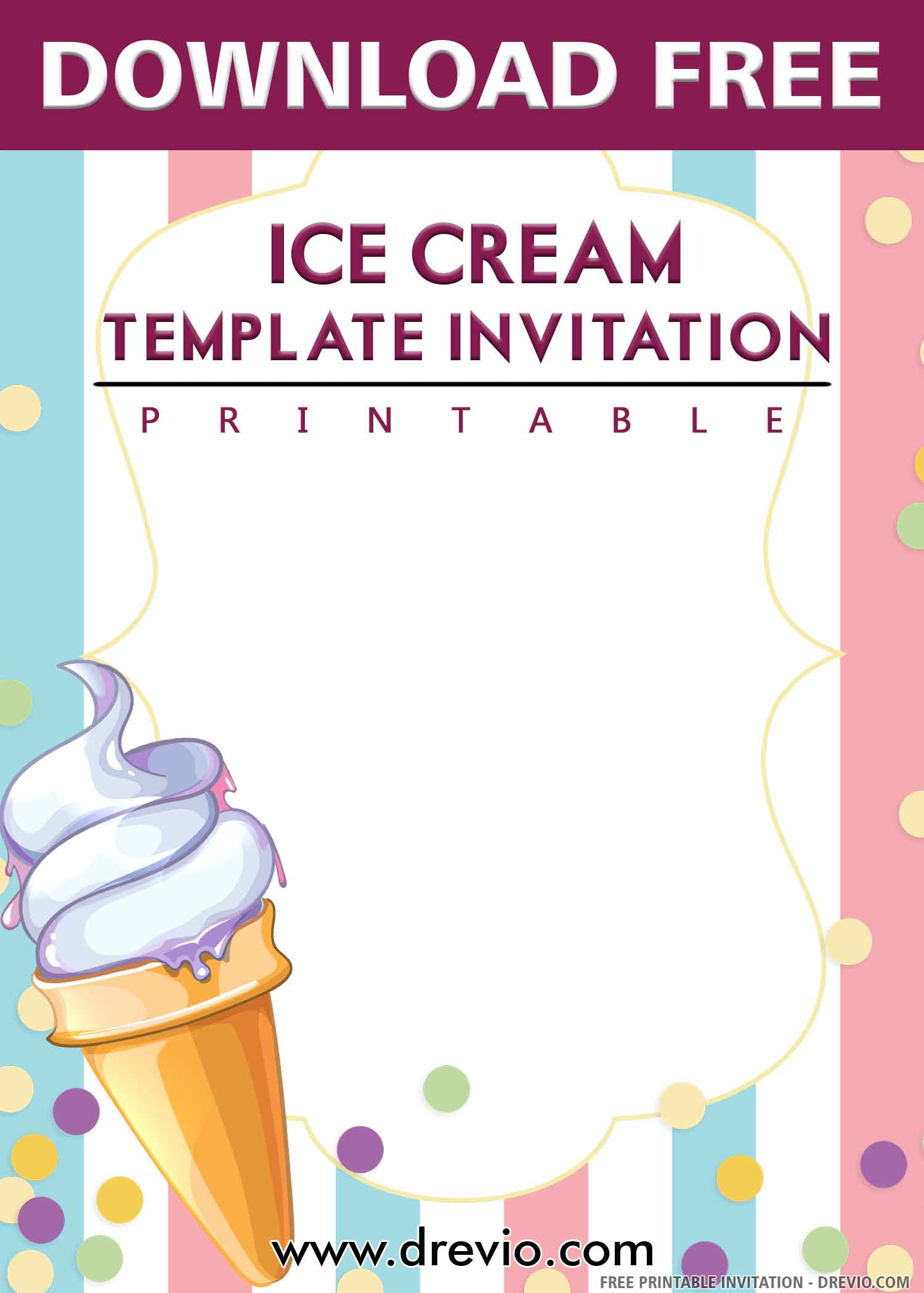 Free Printable Ice Cream Birthday Invitation Templates Download Hundreds Free Printable