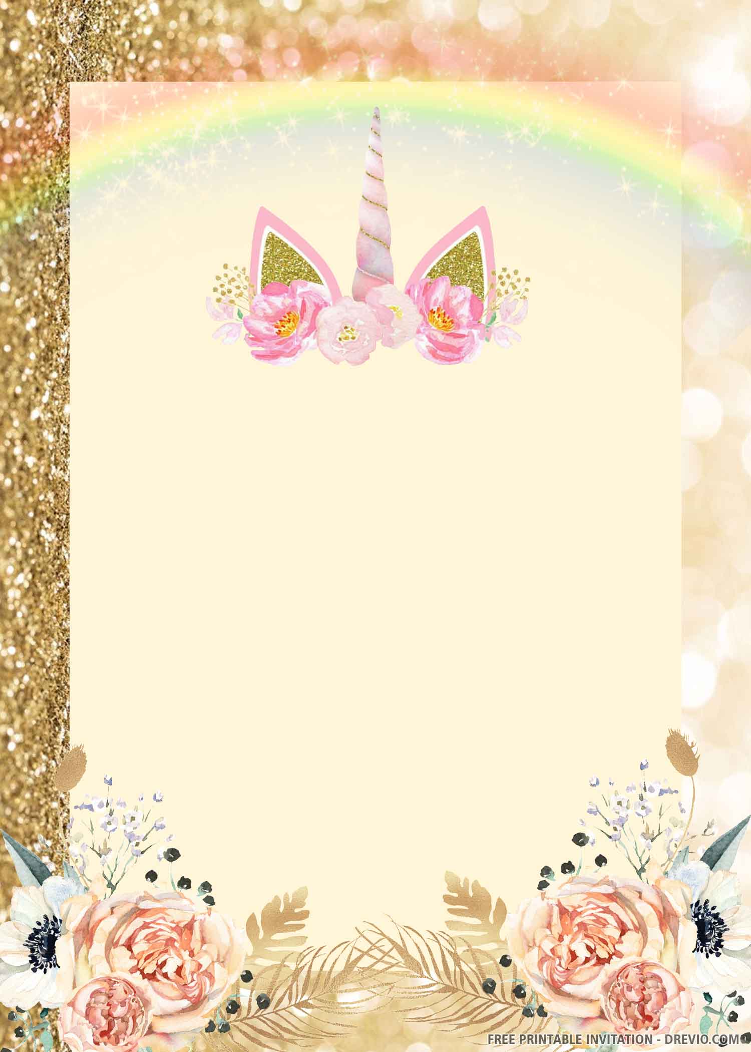 Free Printable Magical Unicorn Birthday Invitation Templates