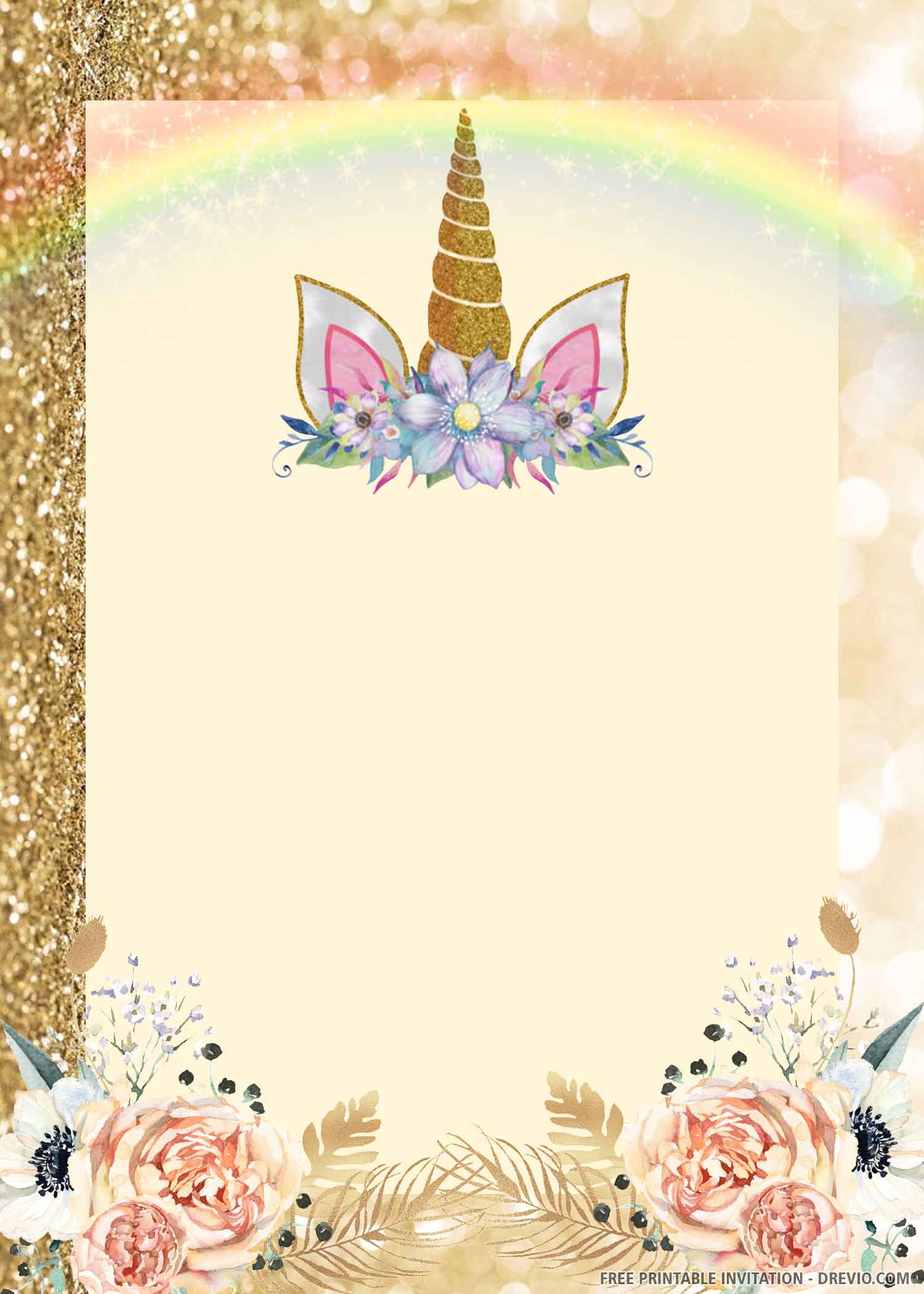free printable) – magical unicorn birthday invitation templates